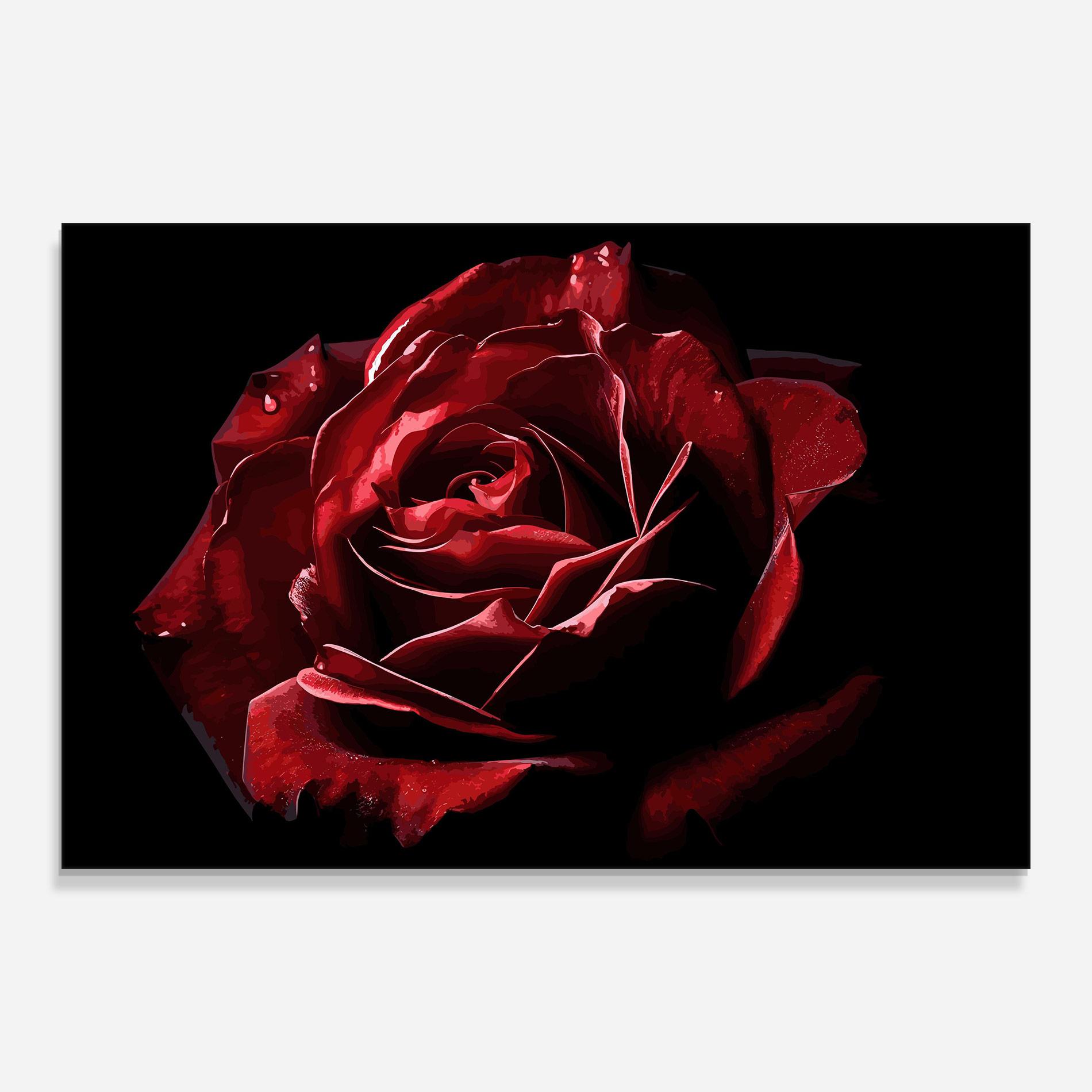 Стъклена картина Big Red Rose mockup 0