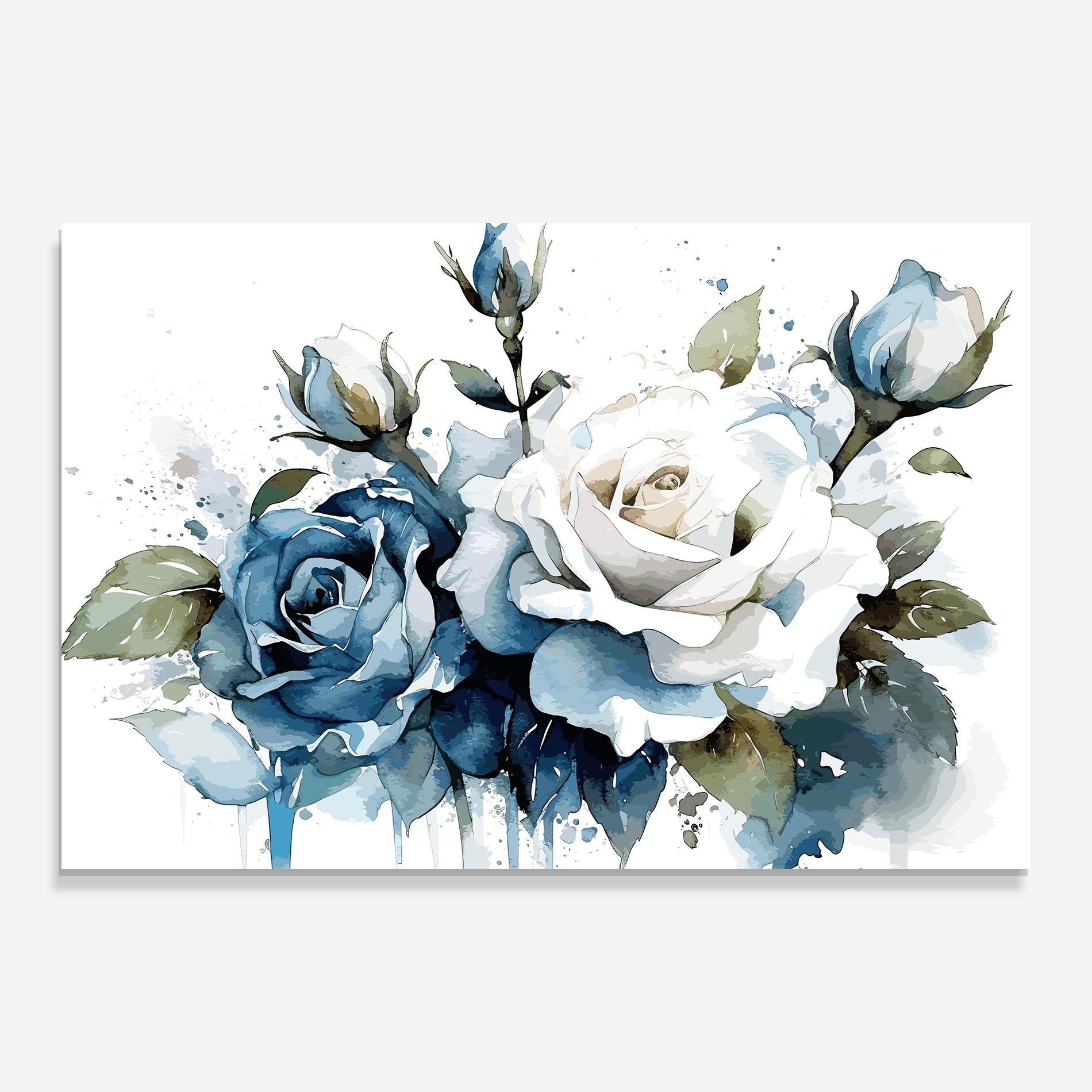 Blue White Roses mockup 0