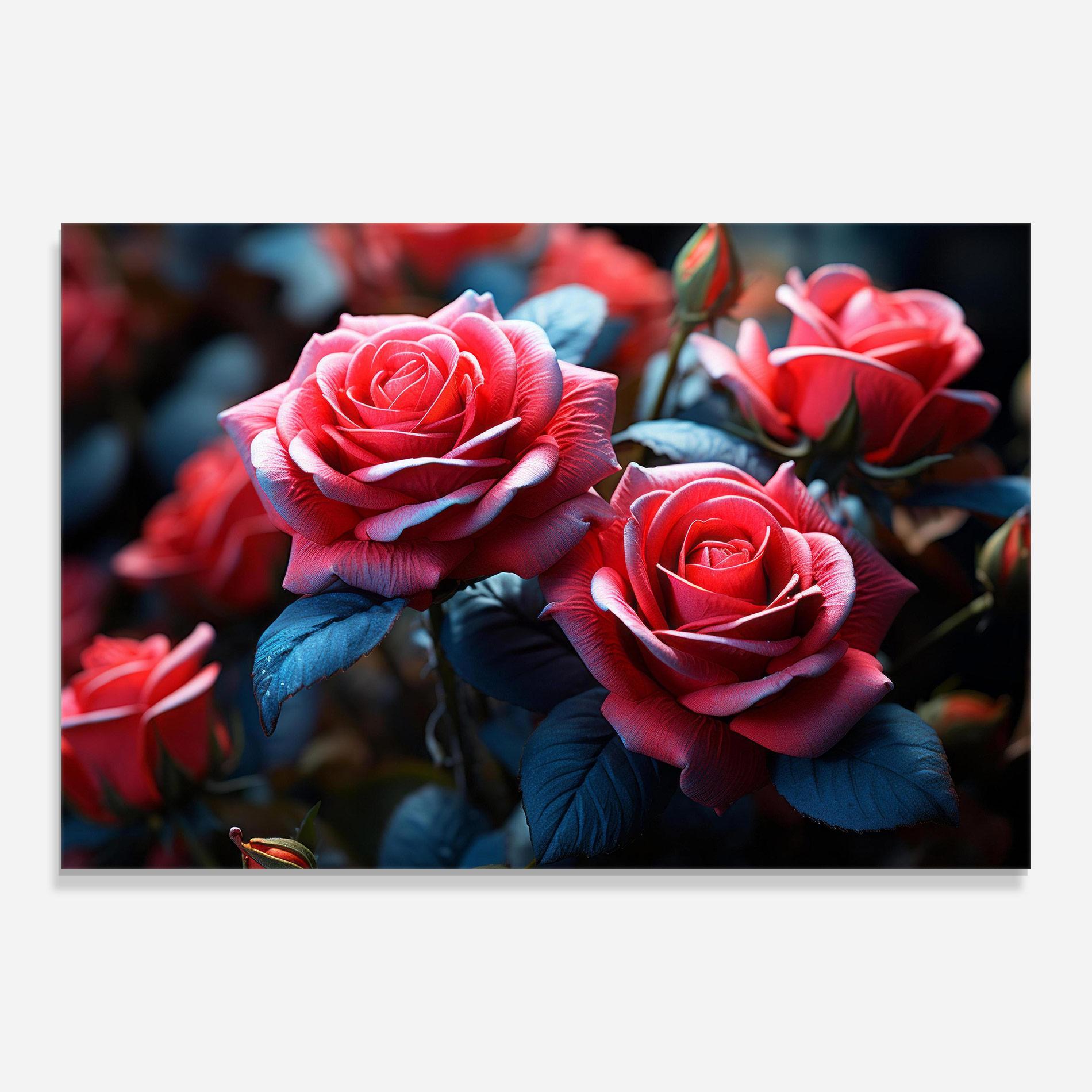Стъклена картина Dark Pink Rose mockup 0
