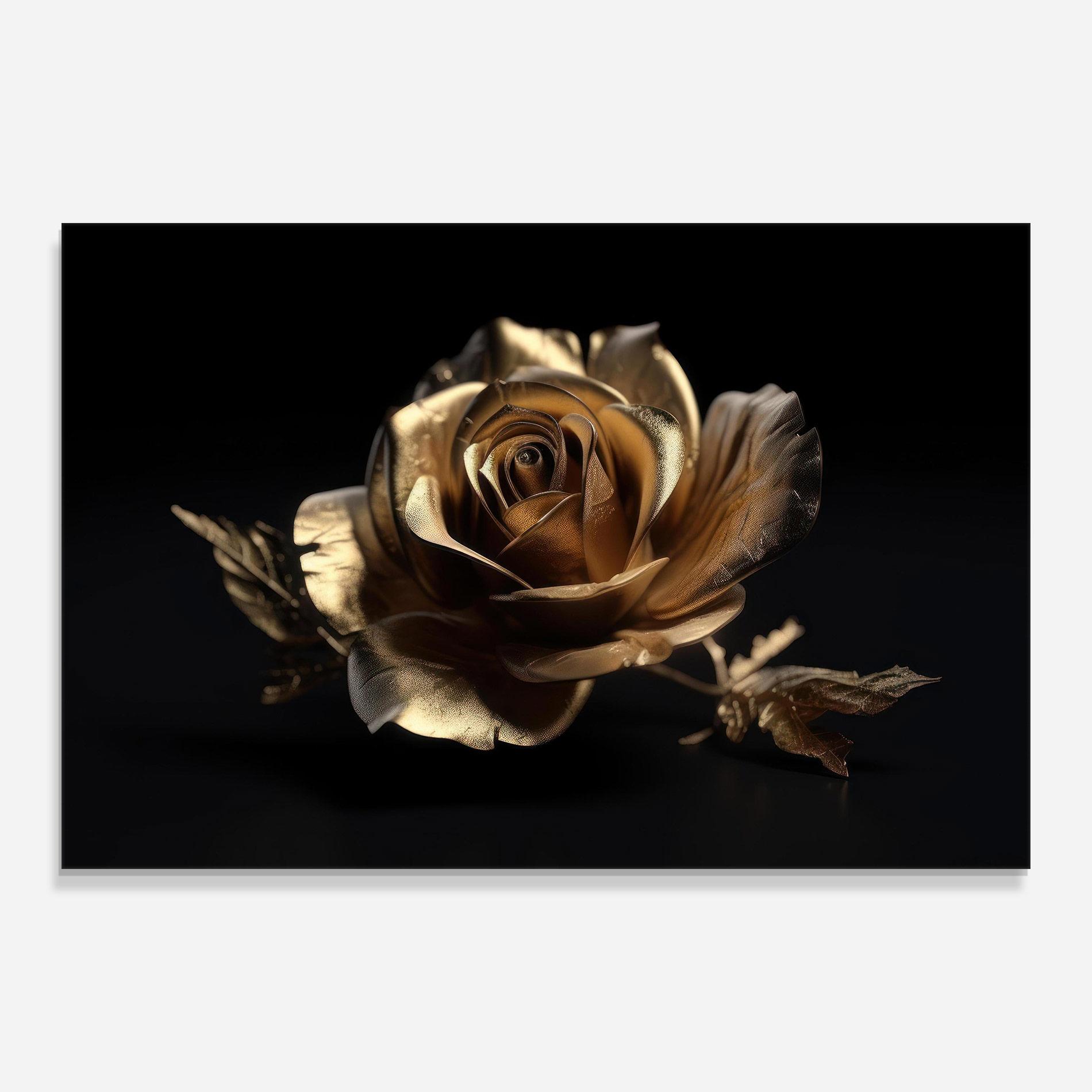 Стъклена картина Gold Rose mockup 0