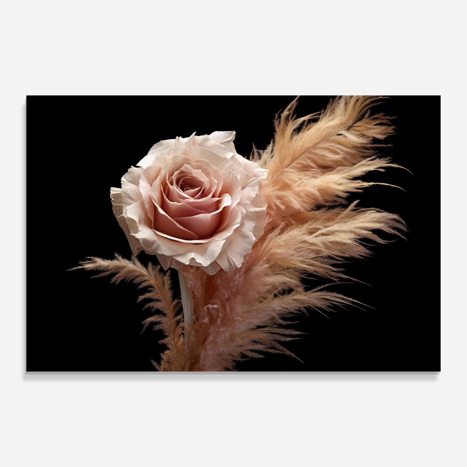 Стъклена картина Light Pink Rose mockup 0