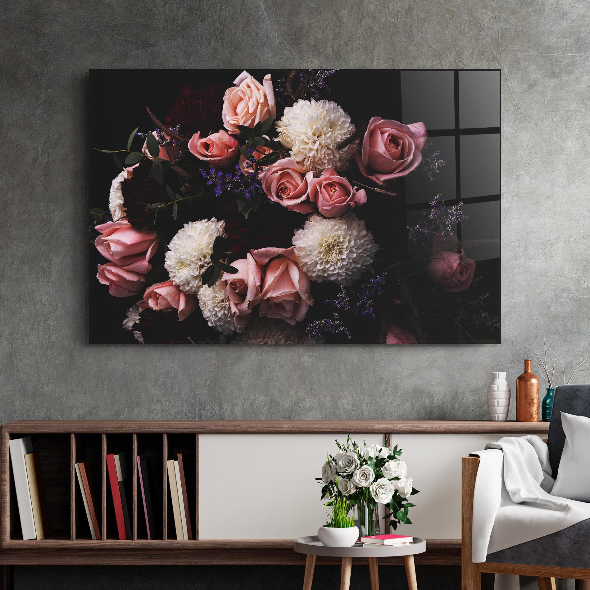 Стъклена картина Buchet De Trandafiri mockup 2