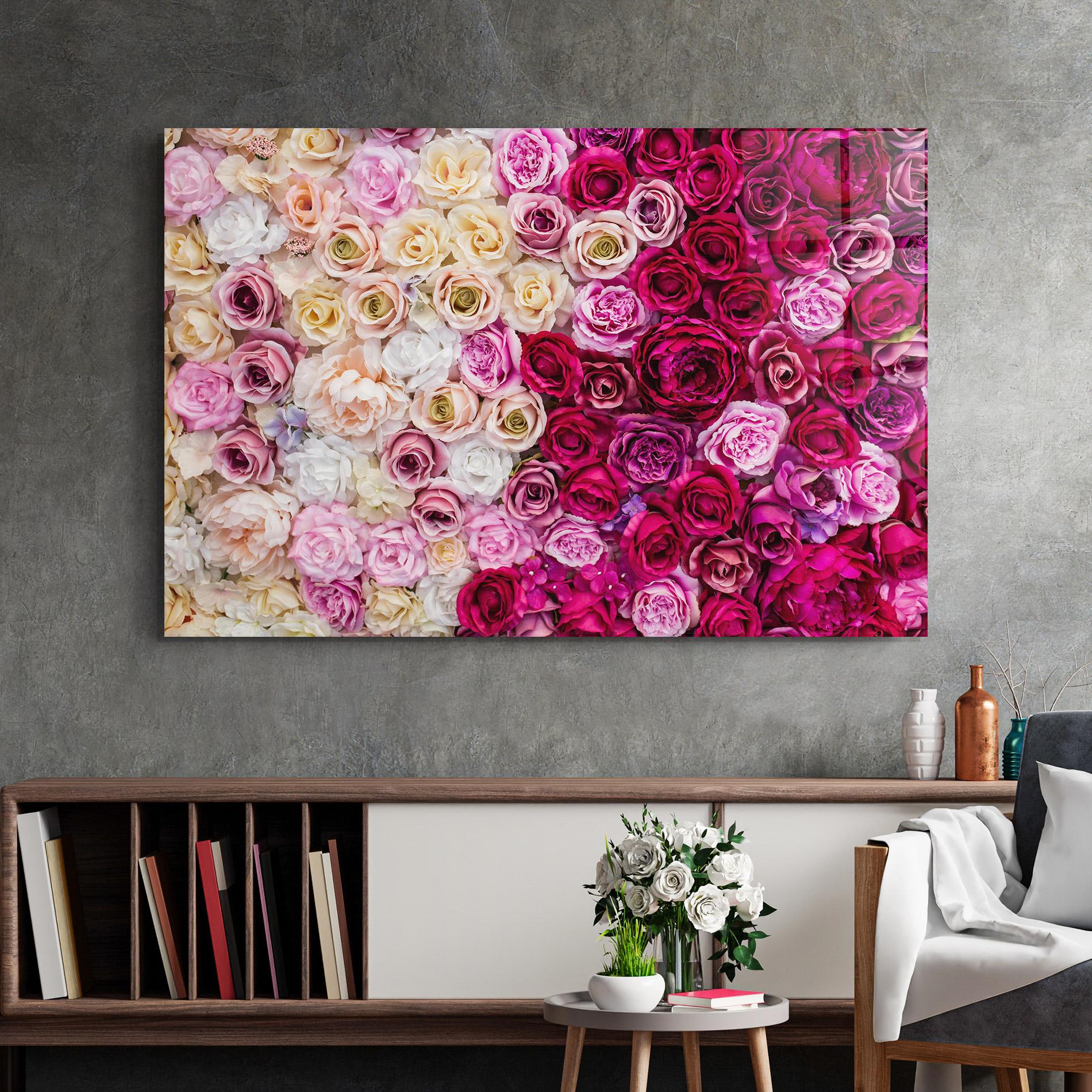 Стъклена картина Perete Trandafiri mockup 2