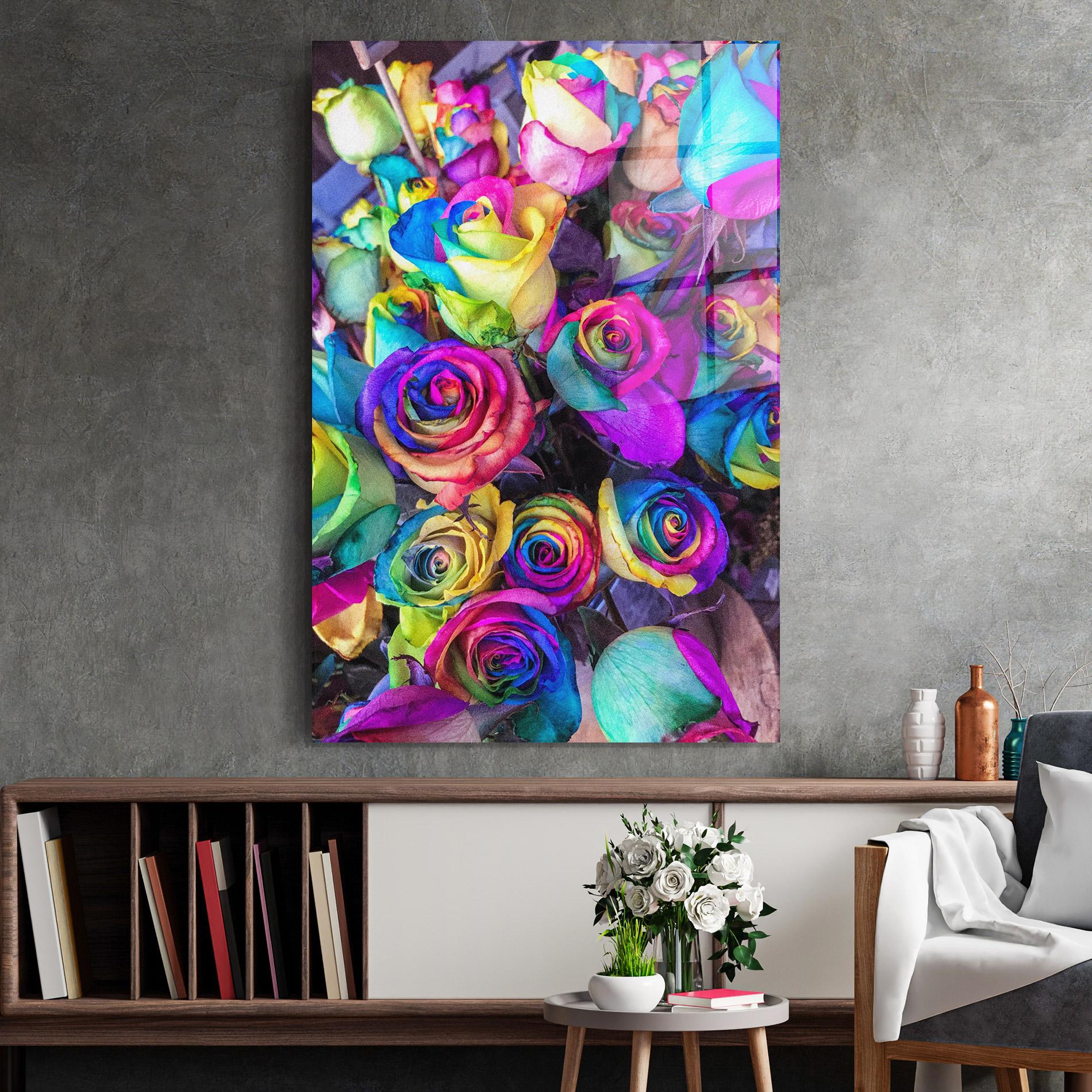 Стъклена картина Collorfull Flowers mockup 2