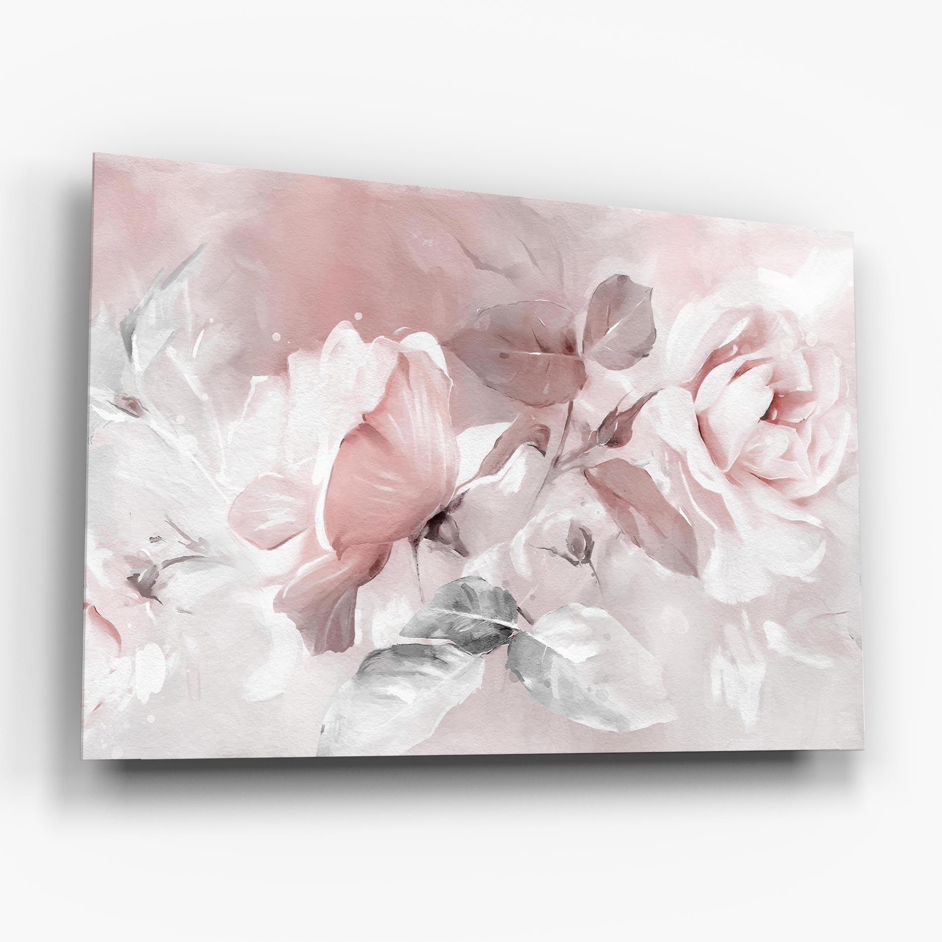 Стъклена картина Abstract Pink Flowers mockup 6