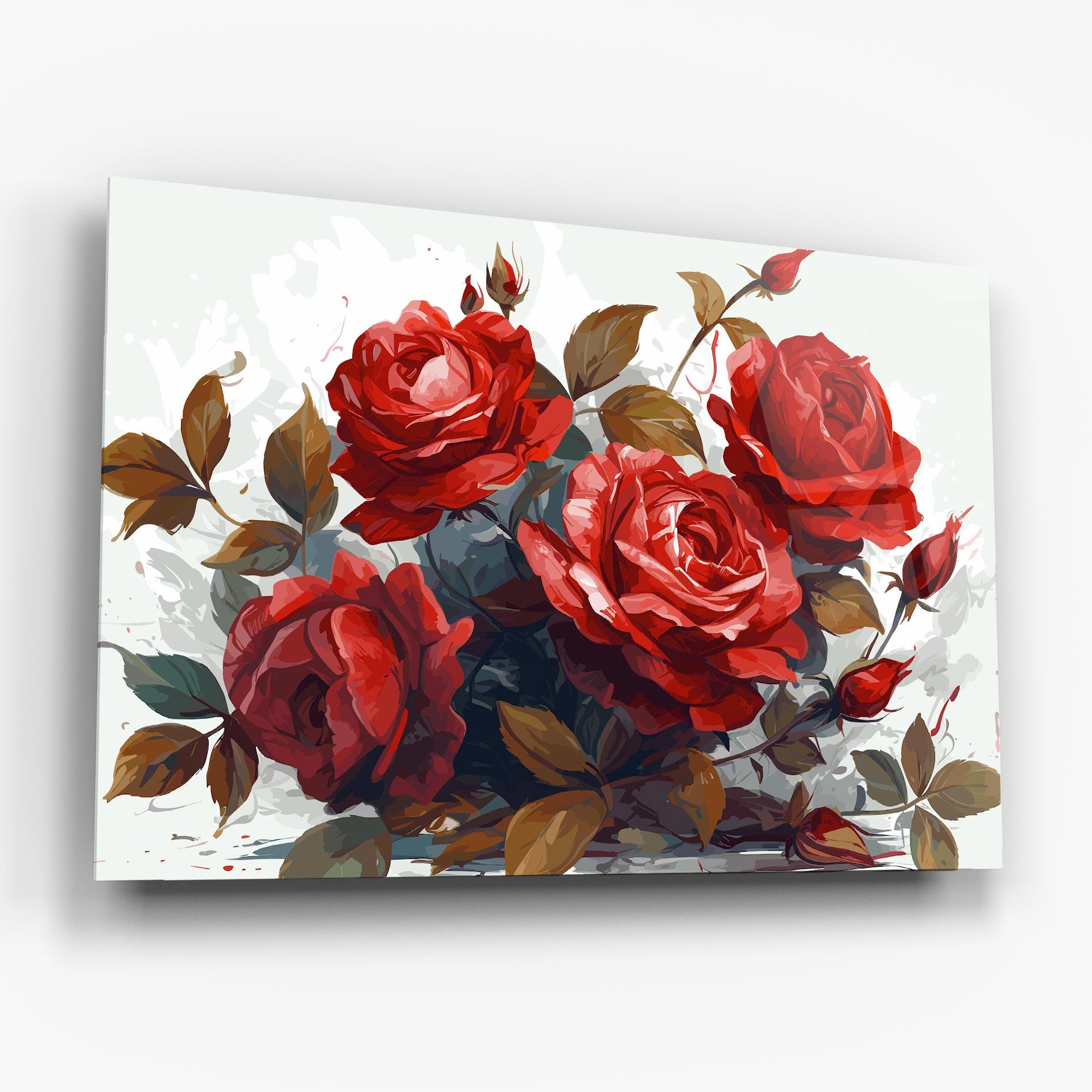 Стъклена картина Beautiful Red Roses mockup 6