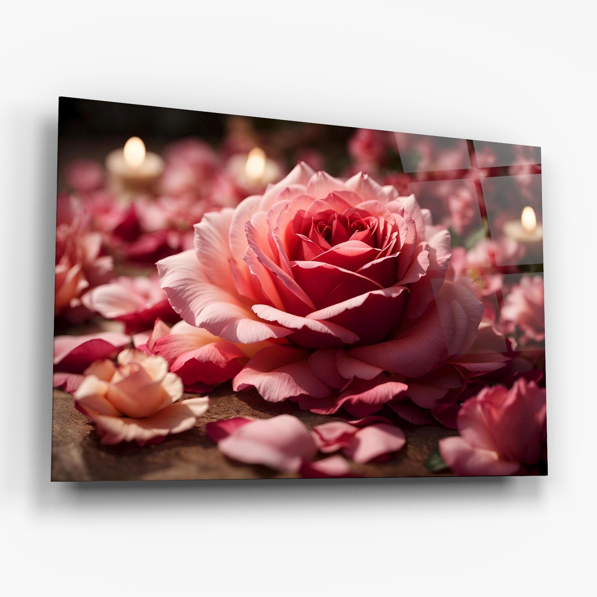 Стъклена картина Big Pink Rose mockup 6