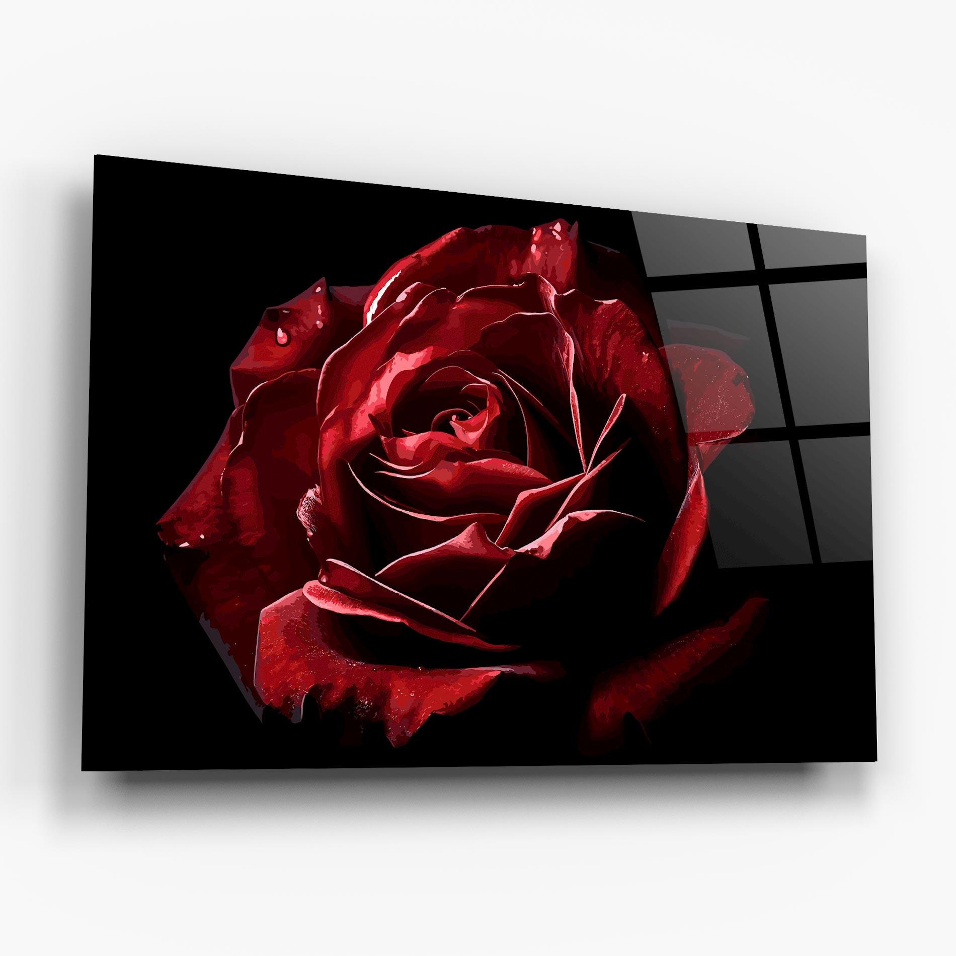 Стъклена картина Big Red Rose mockup 6