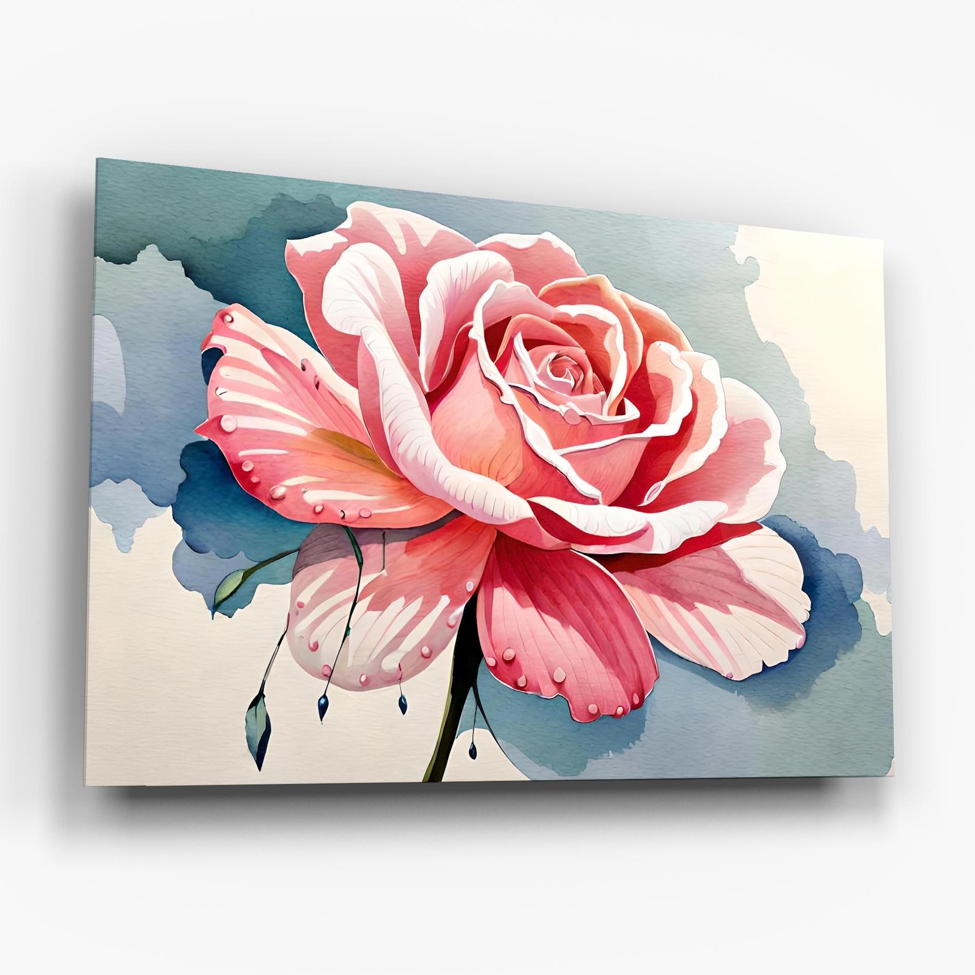 Стъклена картина Bih Pink Rose mockup 6