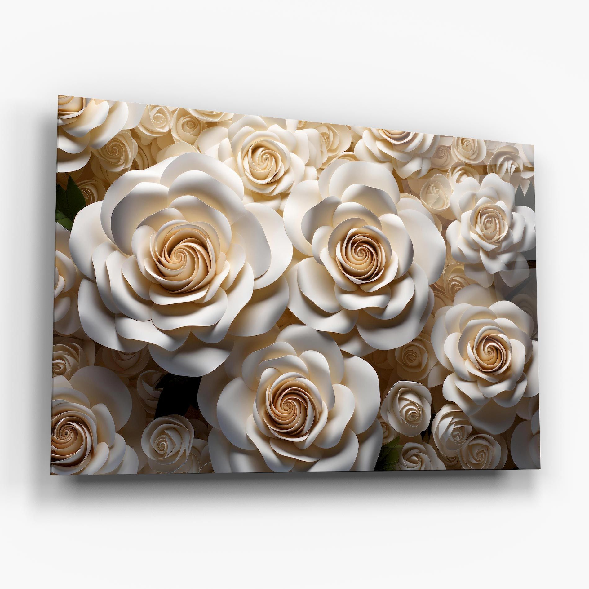 Cream Roses Wall mockup 6