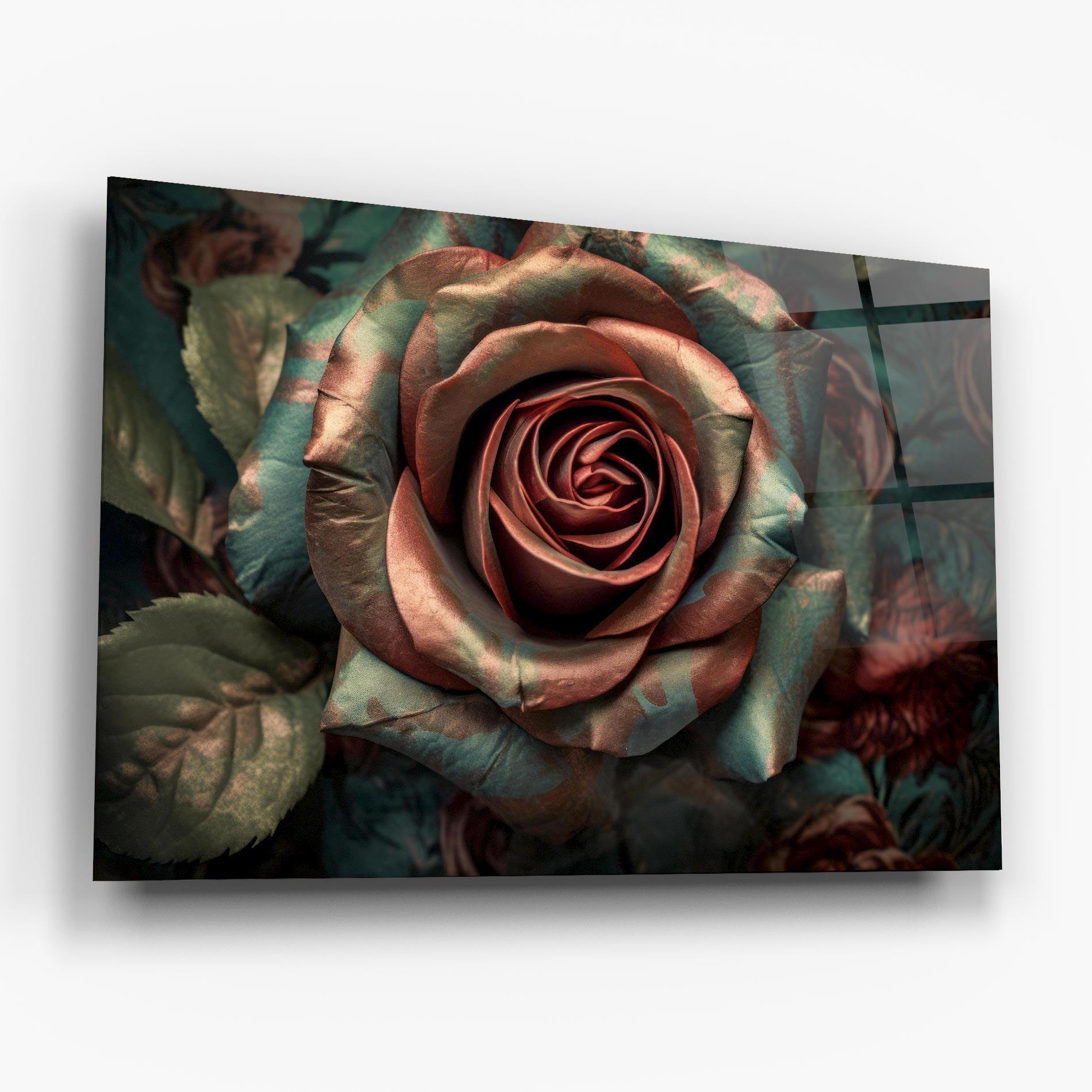 Стъклена картина Exotic Blue Rose mockup 6