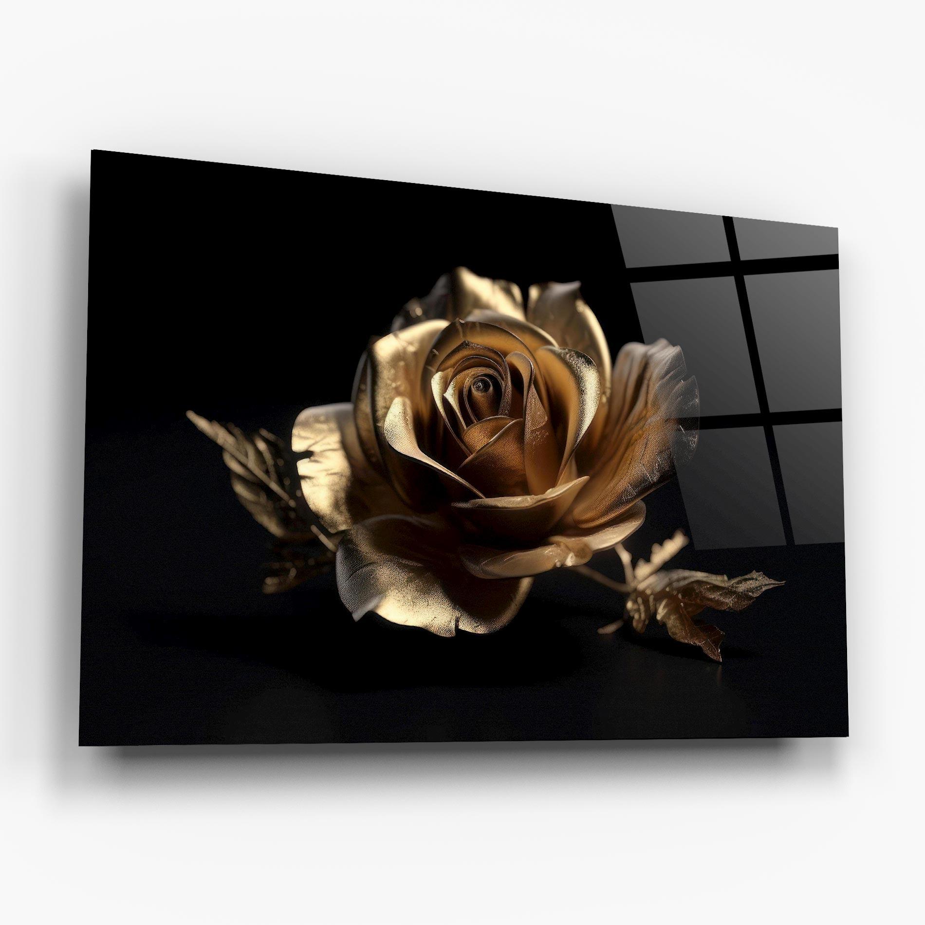 Стъклена картина Gold Rose mockup 6