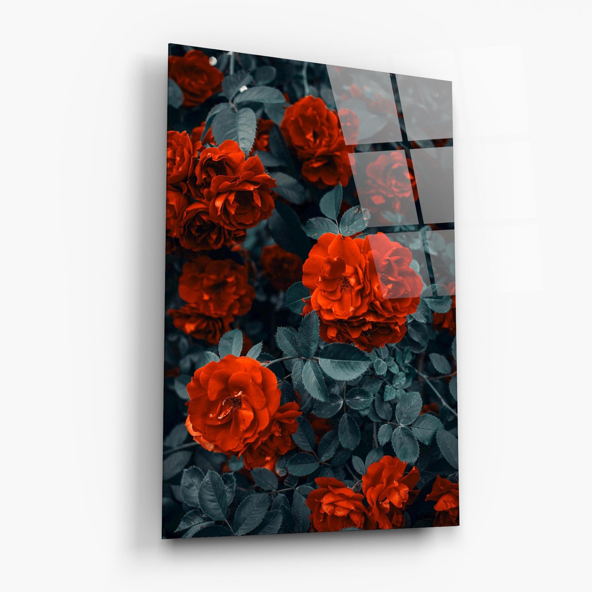 Стъклена картина Bright Red Rose mockup 6