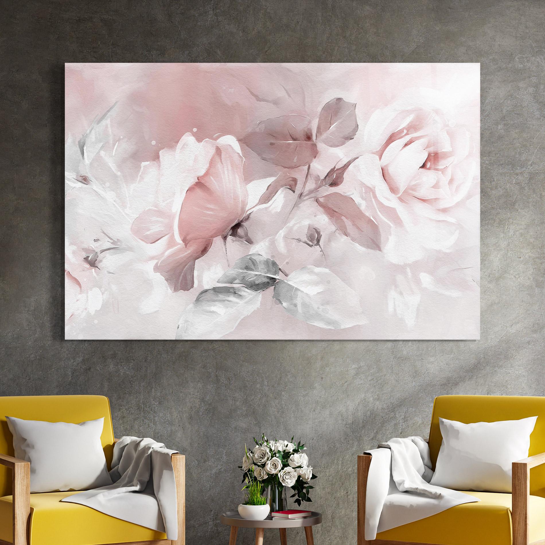 Стъклена картина Abstract Pink Flowers mockup 4