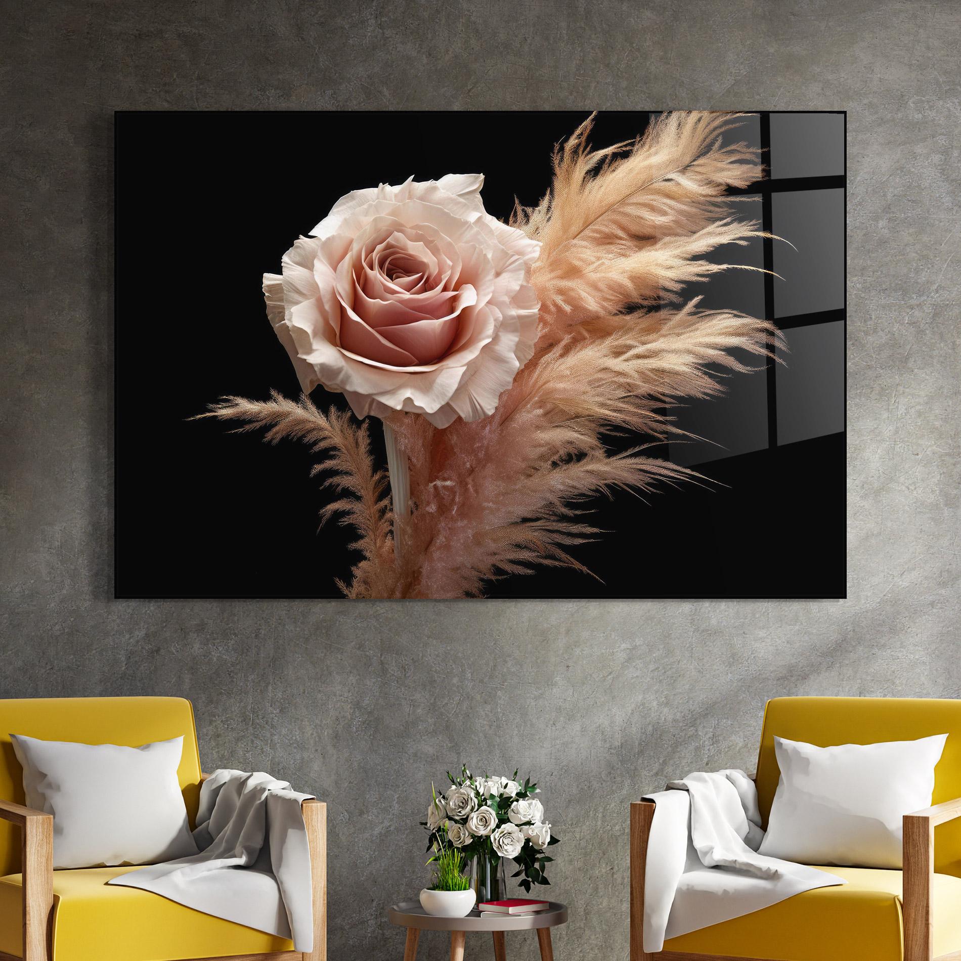 Стъклена картина Light Pink Rose mockup 4