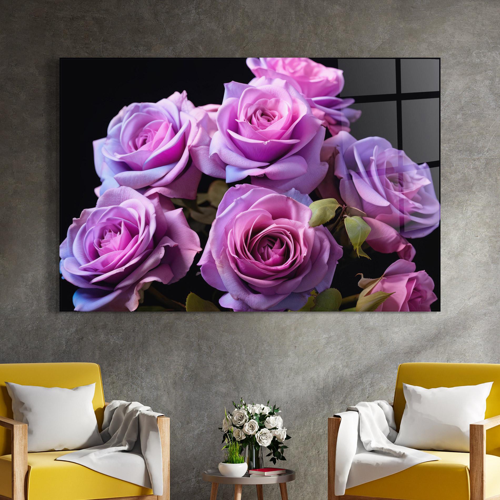 Стъклена картина Light Purple Rose mockup 4