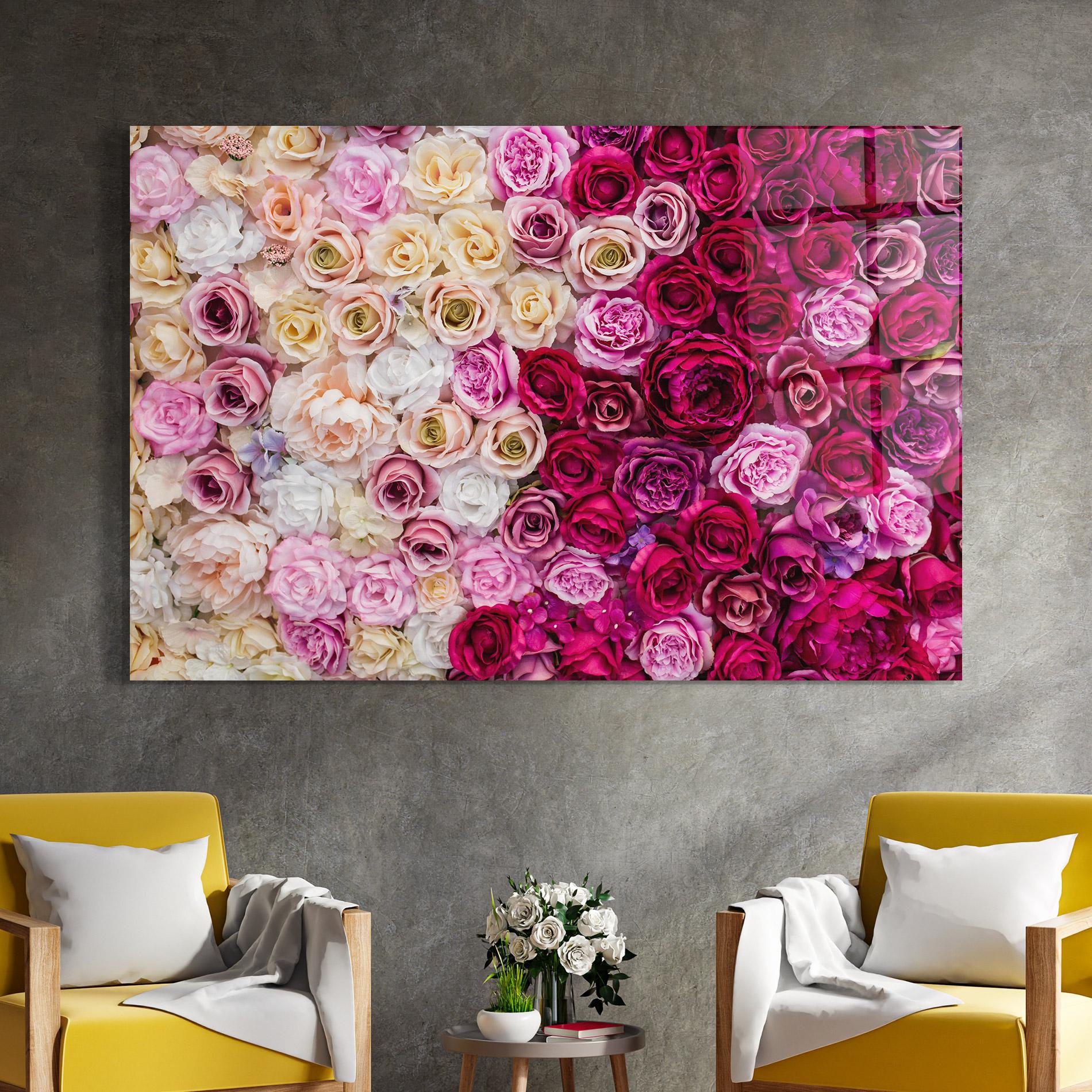 Стъклена картина Perete Trandafiri mockup 4