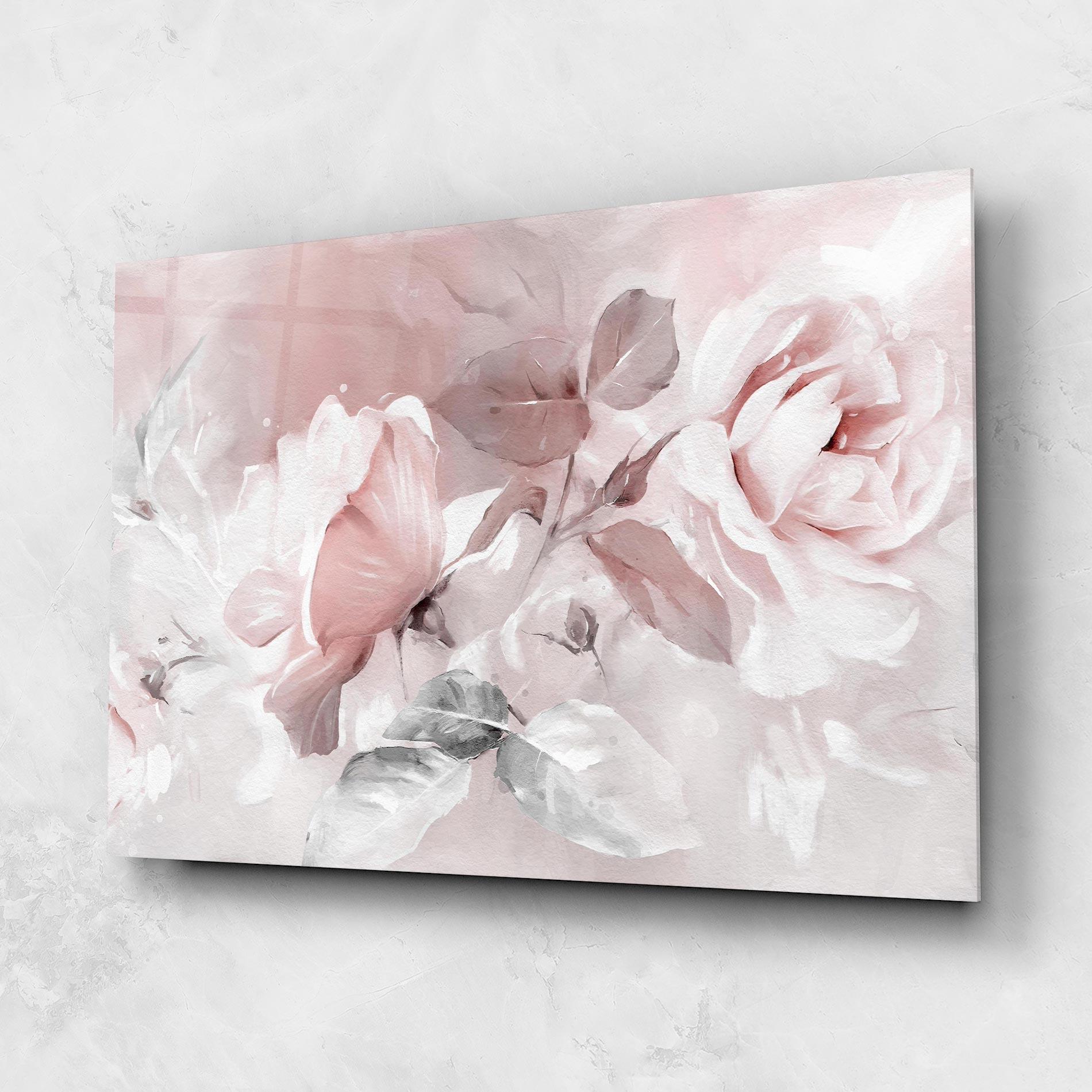 Стъклена картина Abstract Pink Flowers mockup 1