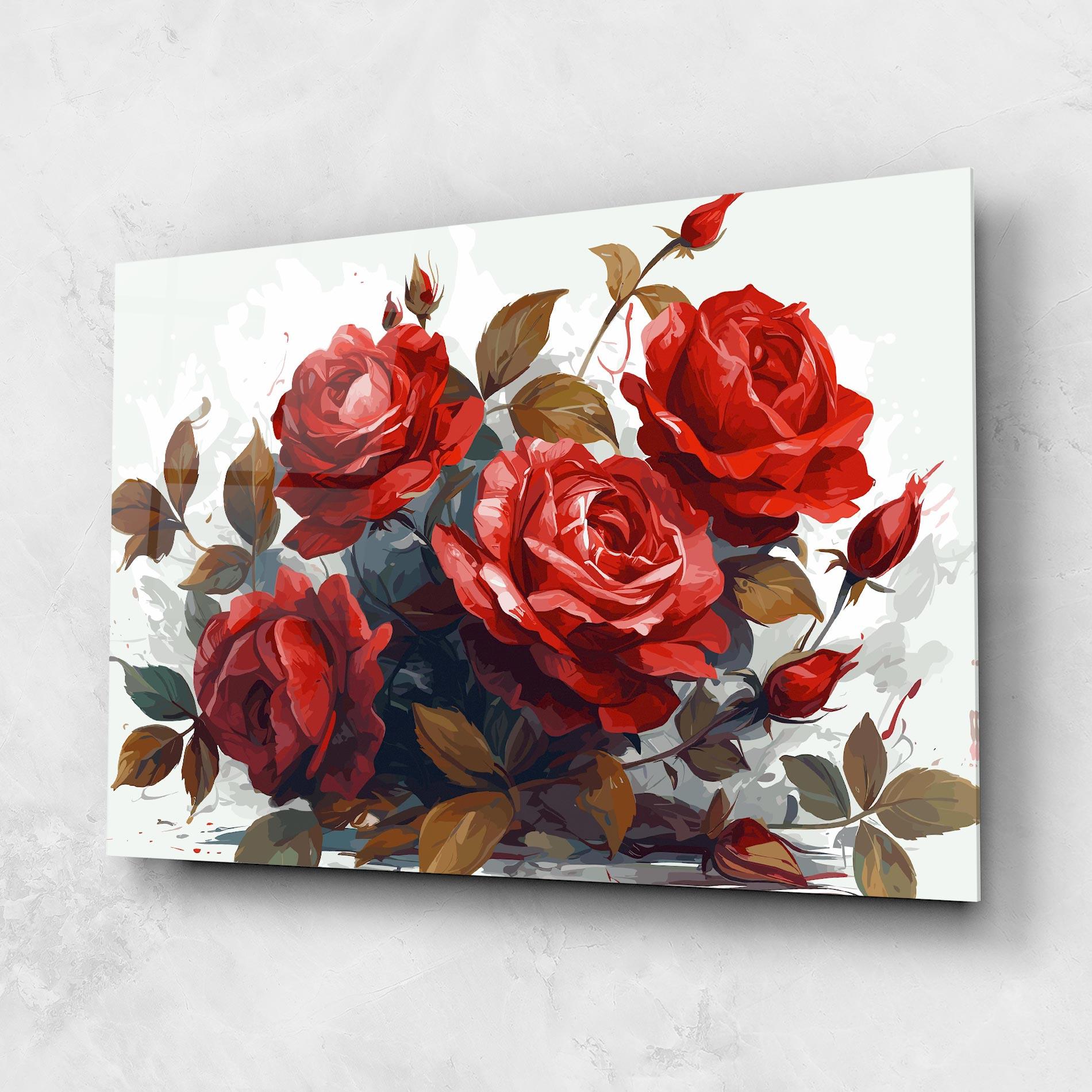 Стъклена картина Beautiful Red Roses mockup 1