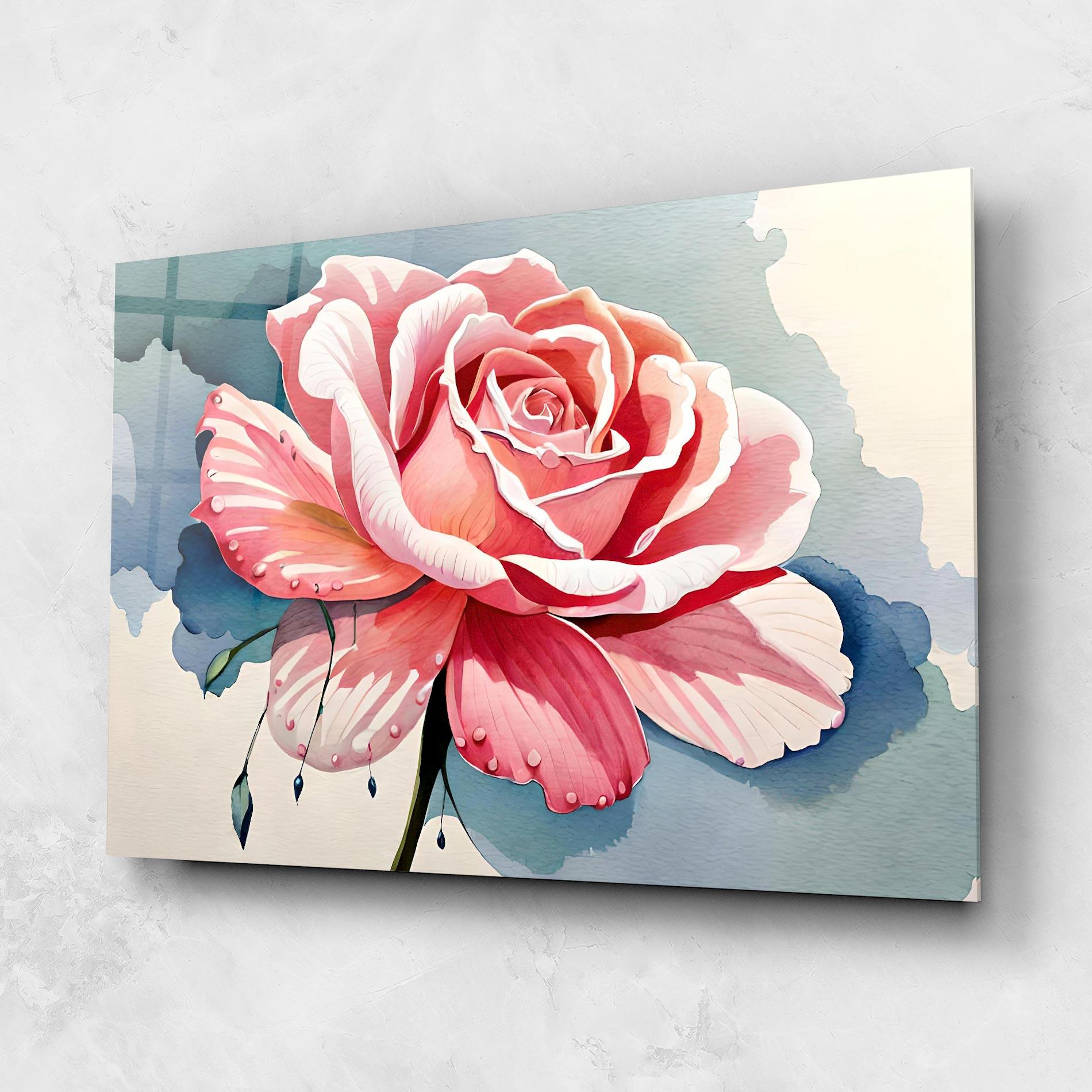 Стъклена картина Bih Pink Rose mockup 1