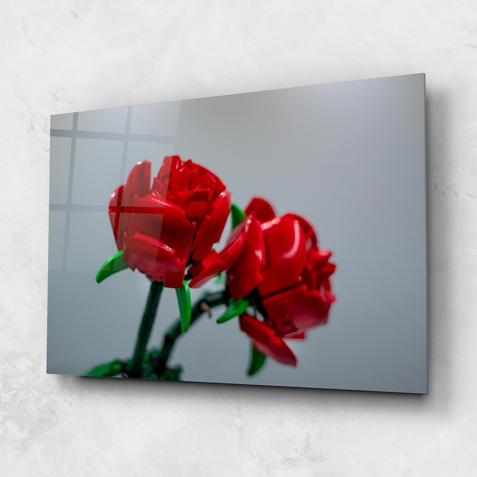 Стъклена картина Lego Red Roses mockup 1
