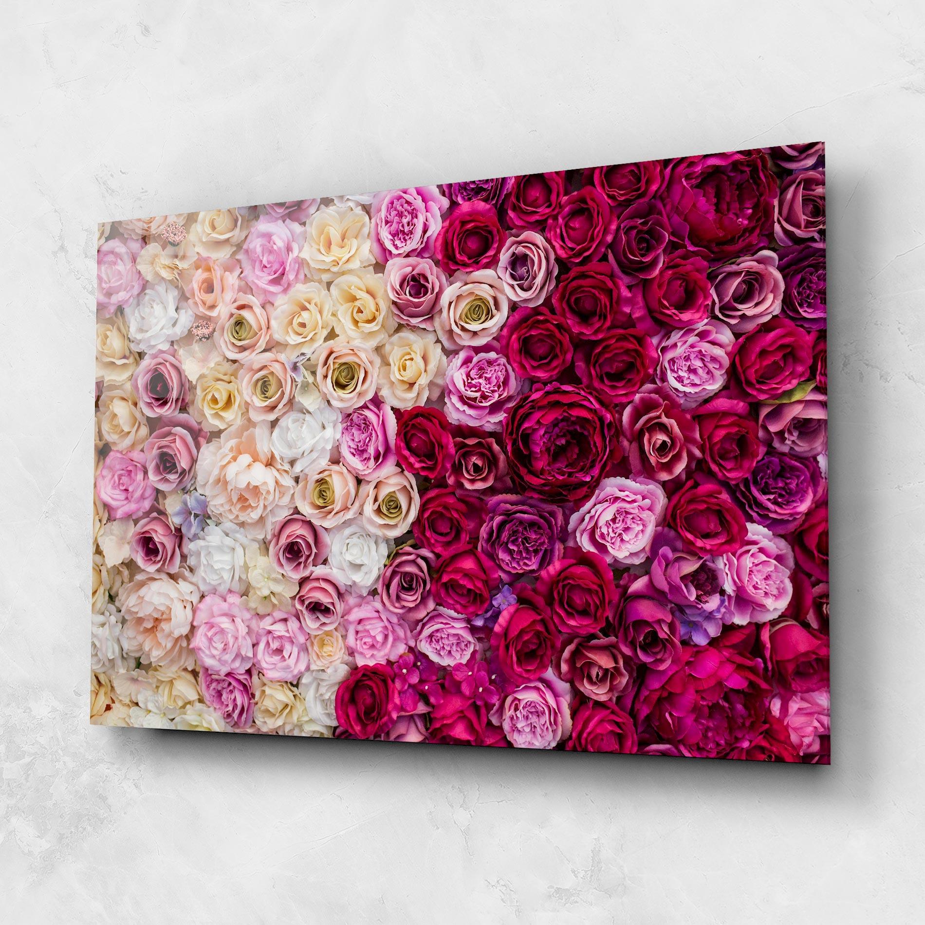 Стъклена картина Perete Trandafiri mockup 1