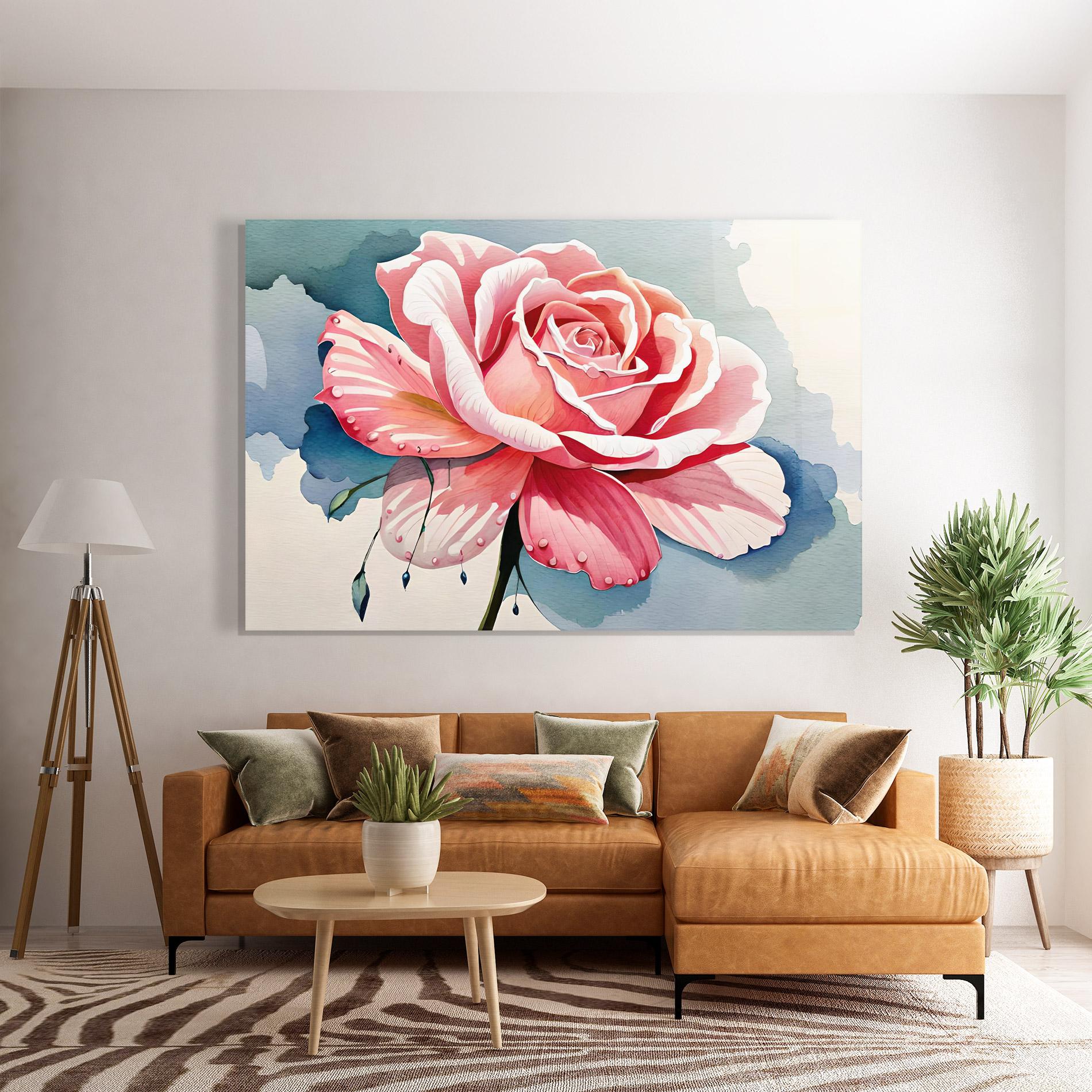 Стъклена картина Bih Pink Rose mockup 7