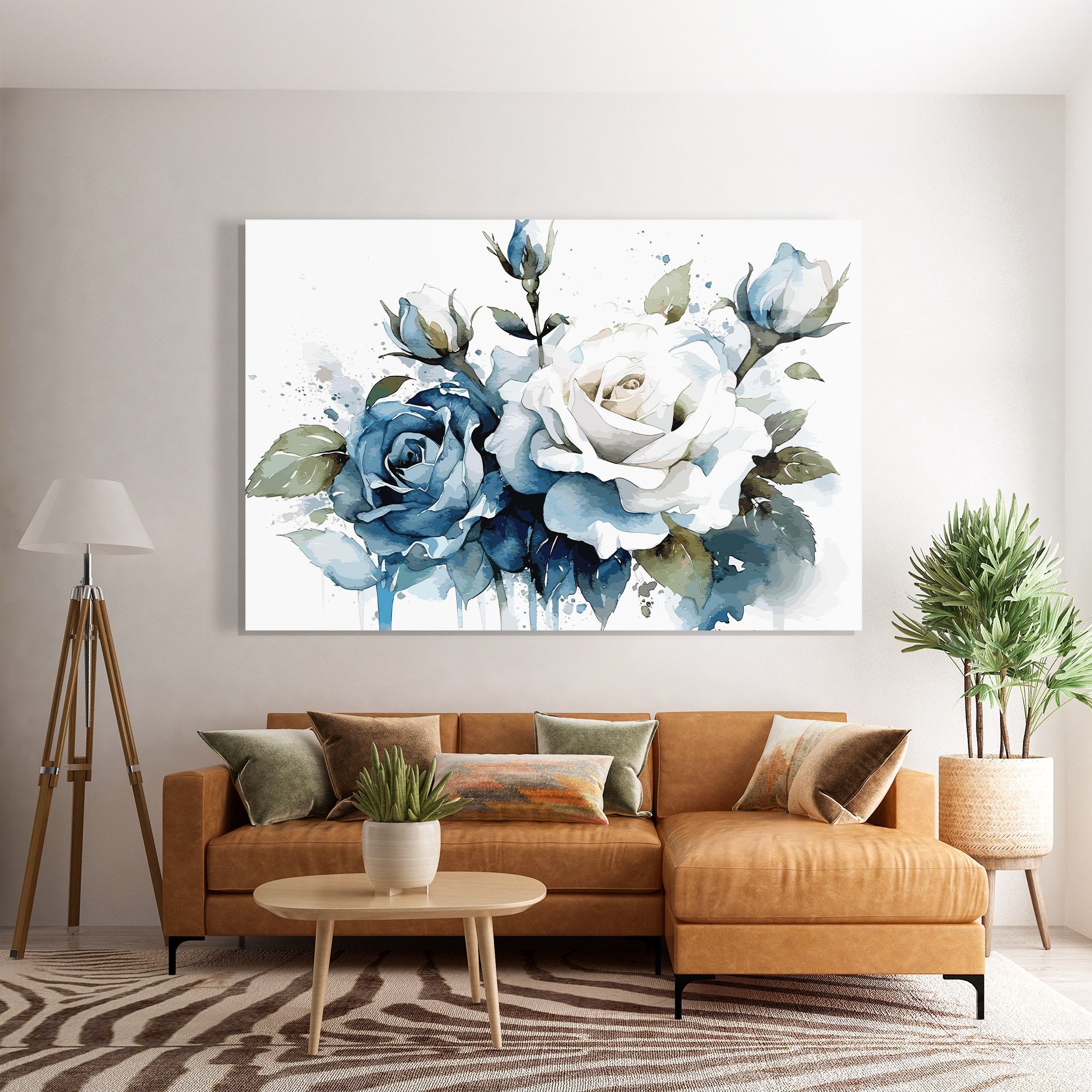 Blue White Roses mockup 7