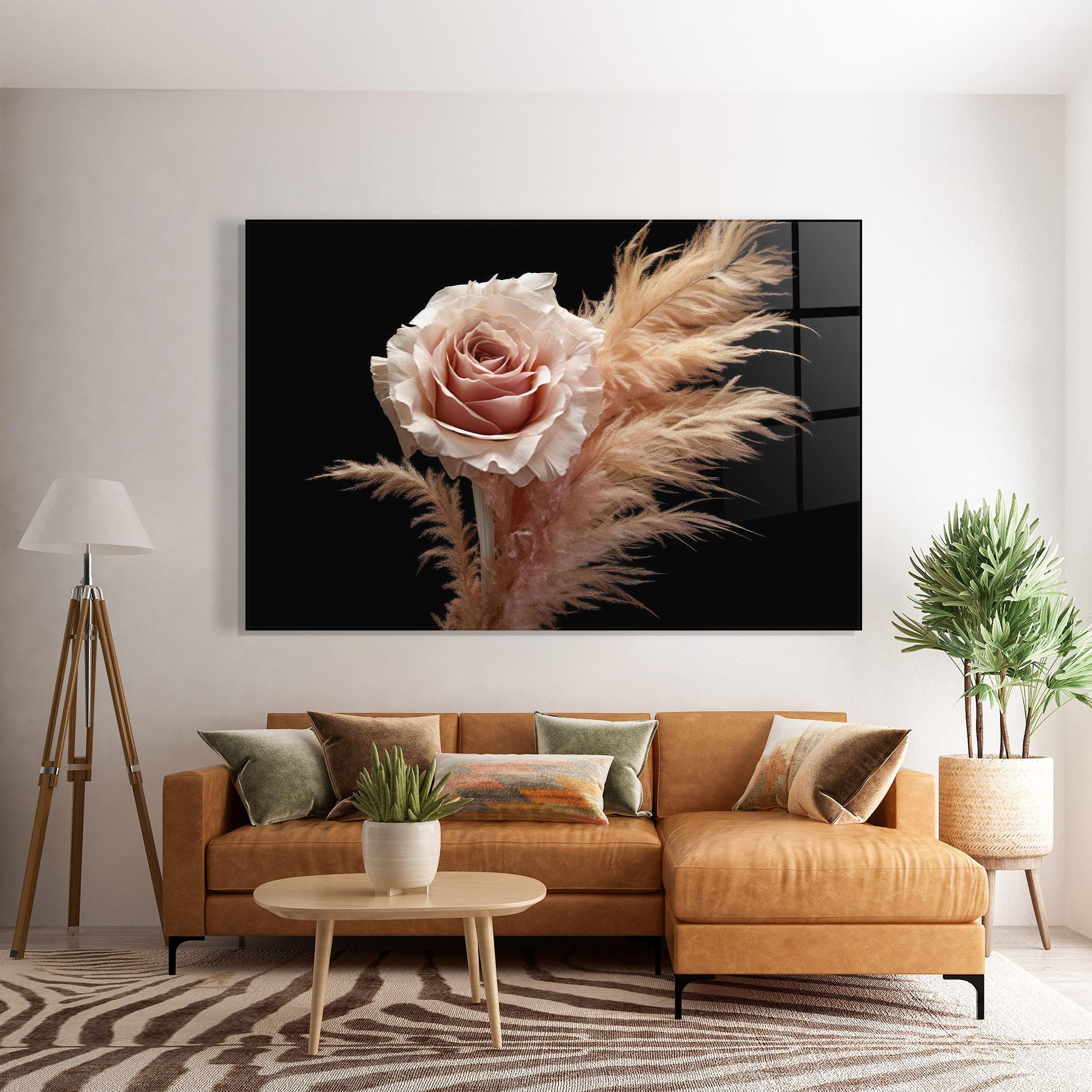 Стъклена картина Light Pink Rose mockup 7