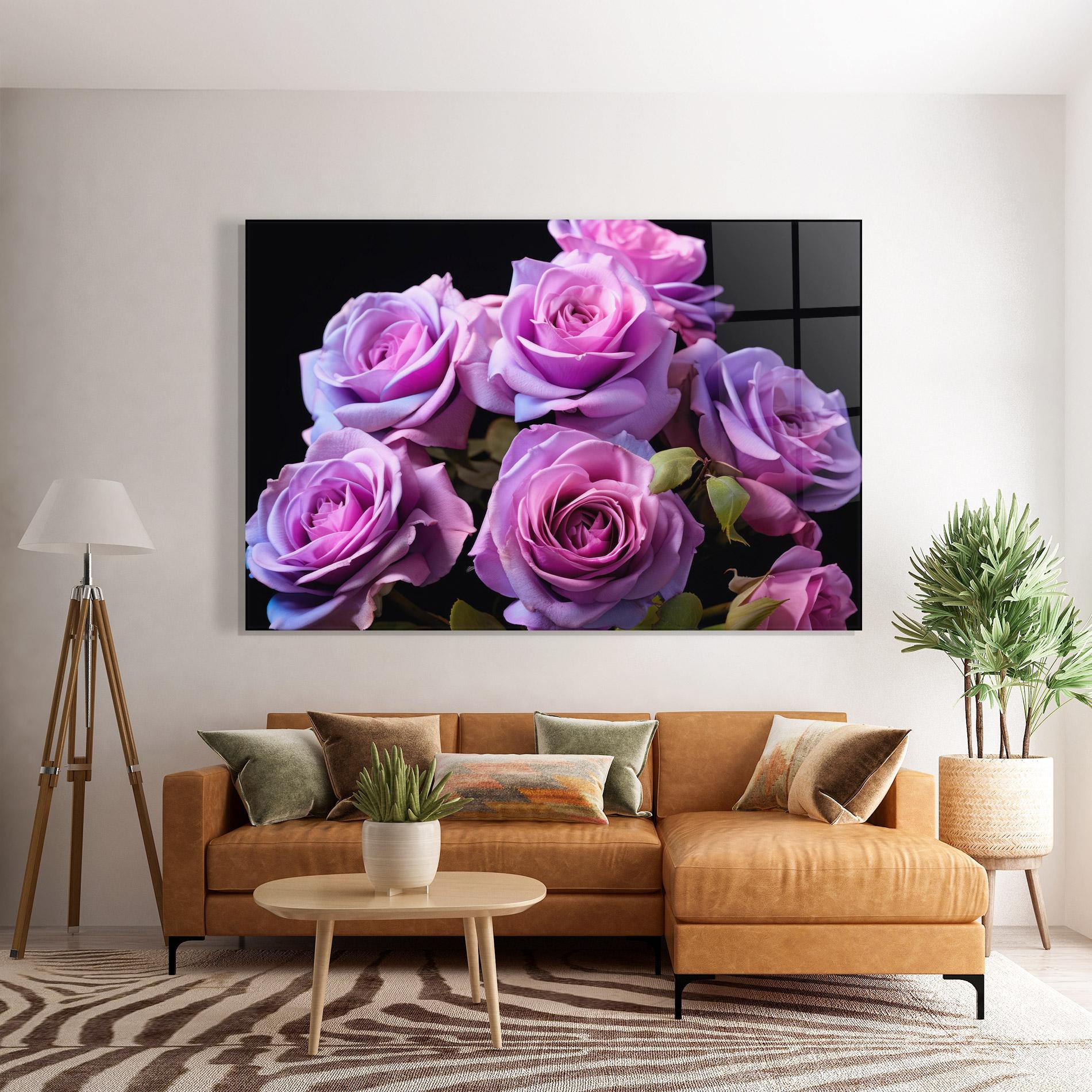 Стъклена картина Light Purple Rose mockup 7