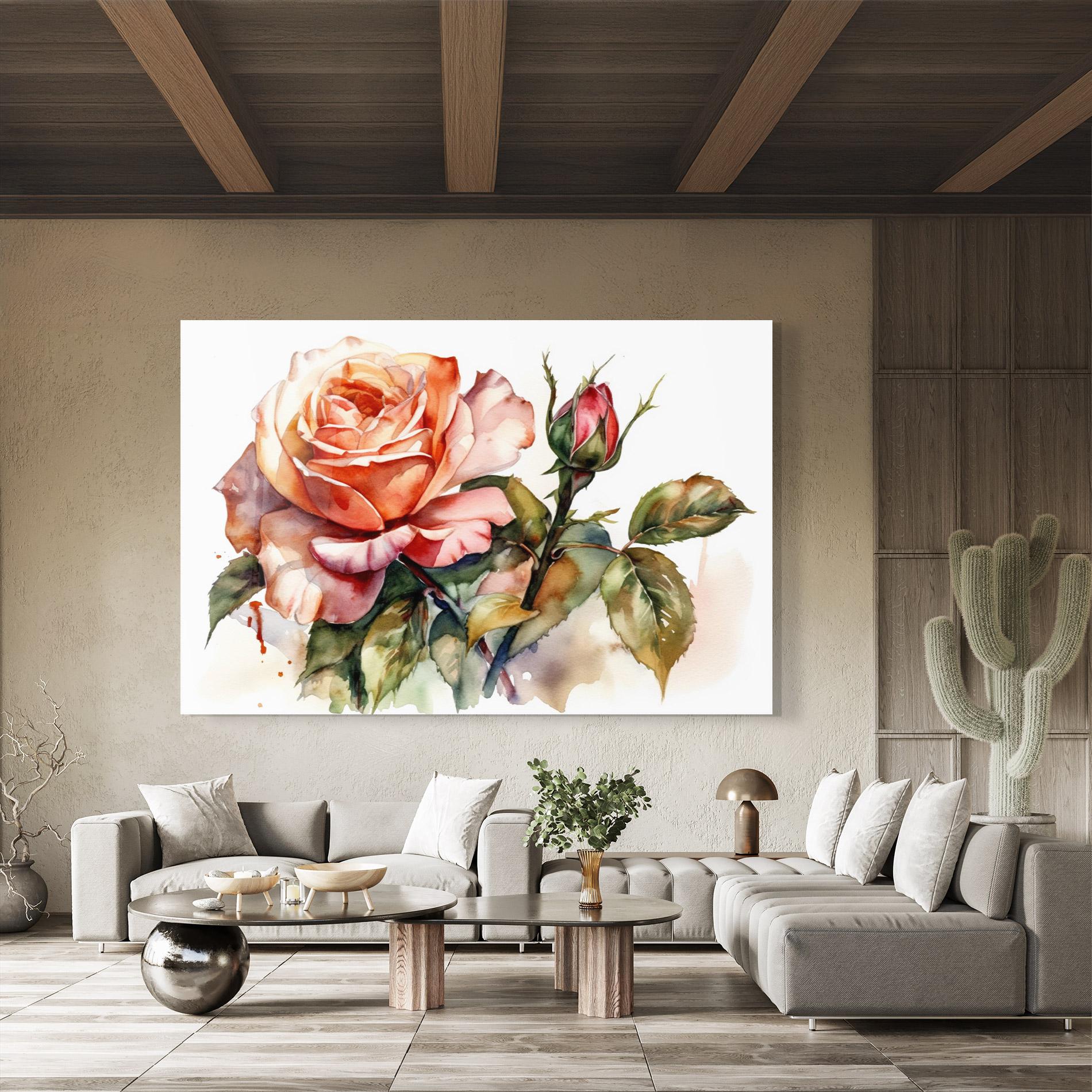 Стъклена картина Big Rose Painted mockup 8