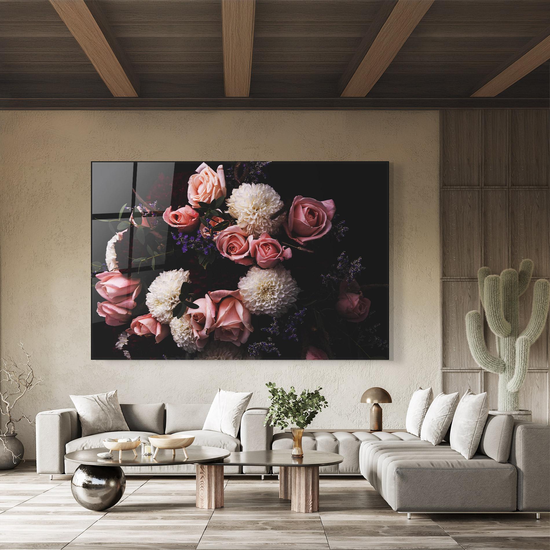 Стъклена картина Buchet De Trandafiri mockup 8