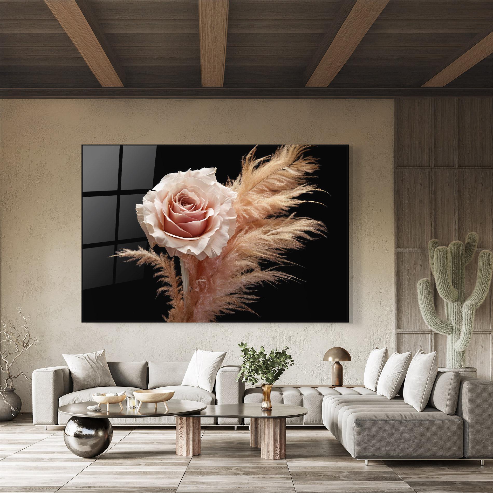 Стъклена картина Light Pink Rose mockup 8