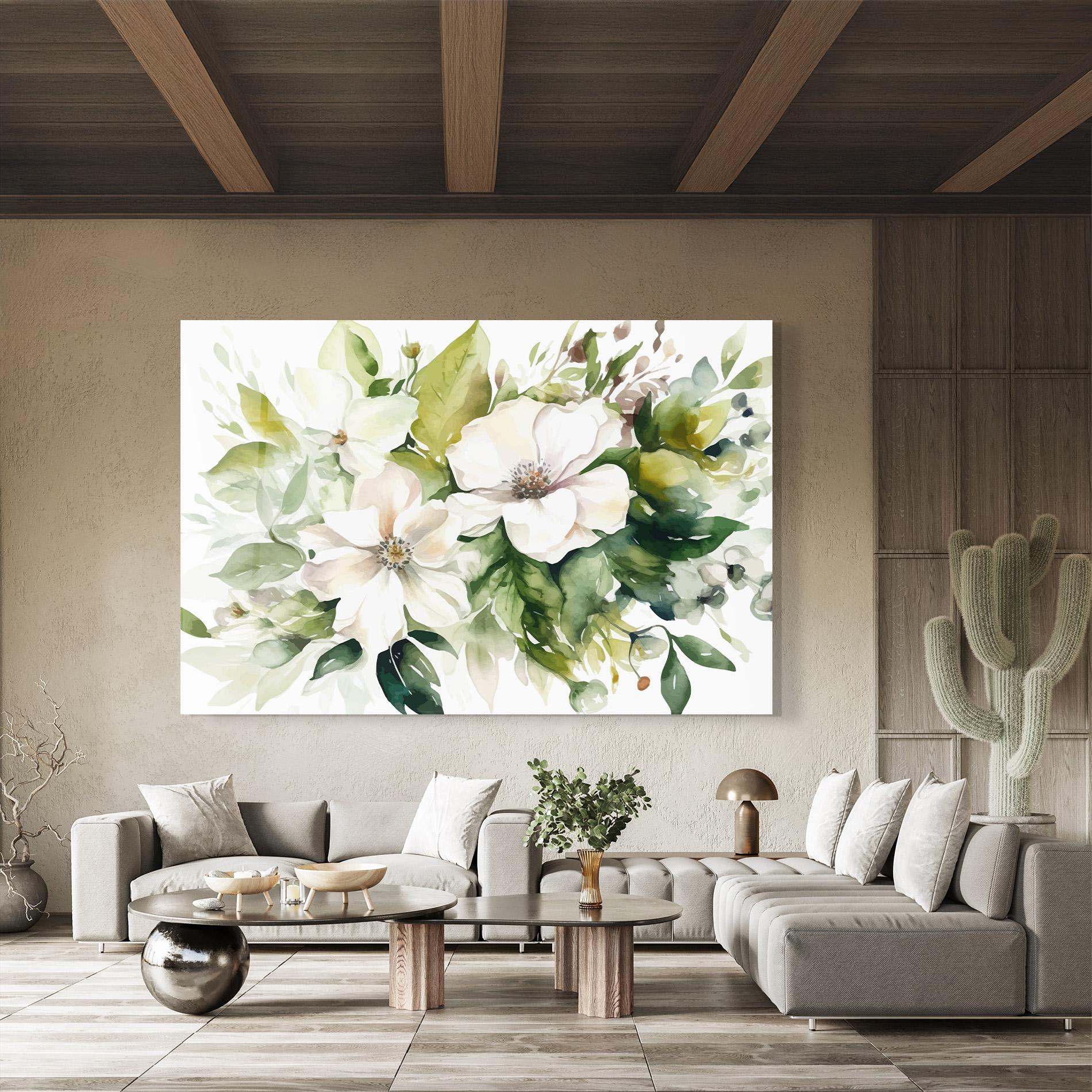 Стъклена картина Opened Rose mockup 8