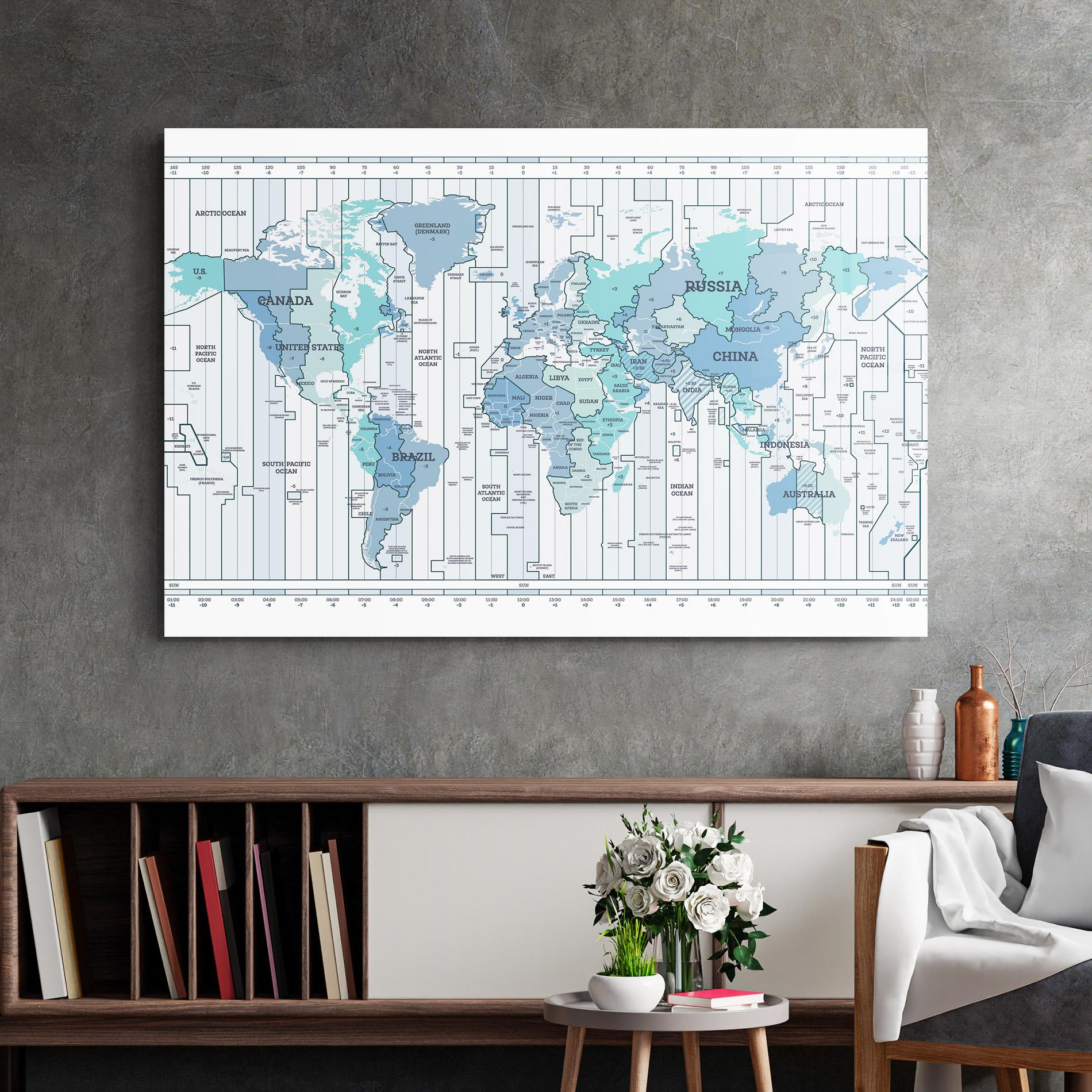 Стъклена картина Blue Green Map mockup 2