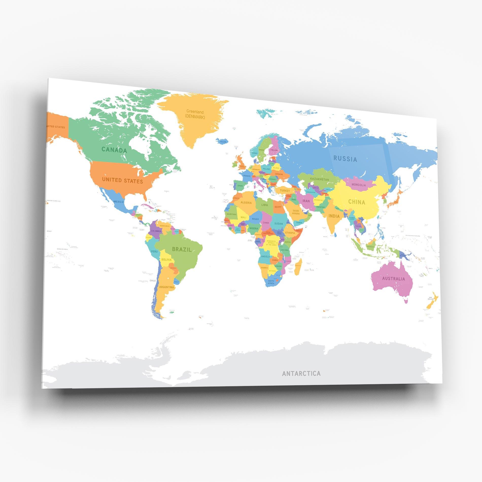 Стъклена картина World Map mockup 6