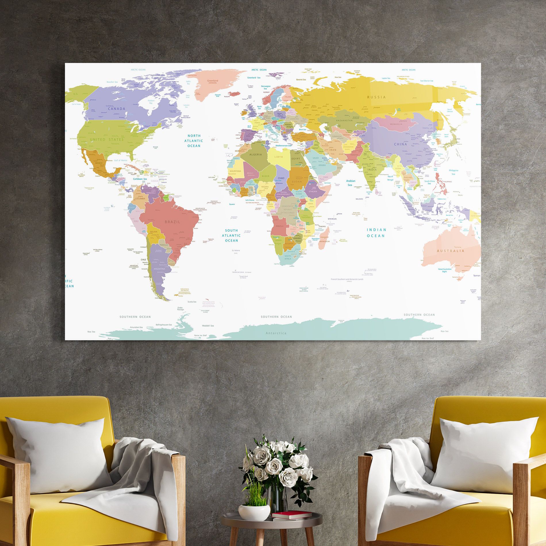 World Colorful Map mockup 4
