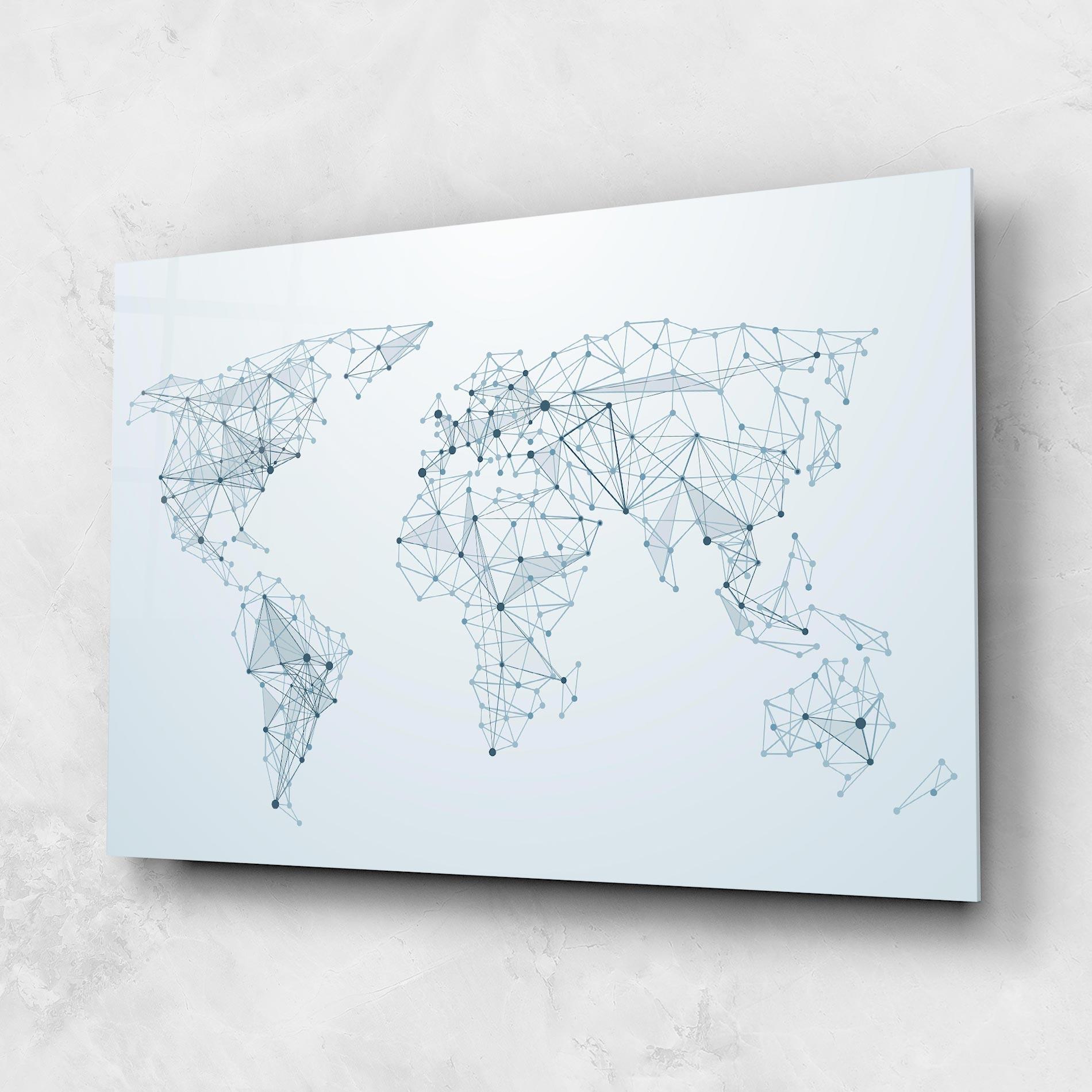 Стъклена картина Blue Line Map mockup 1