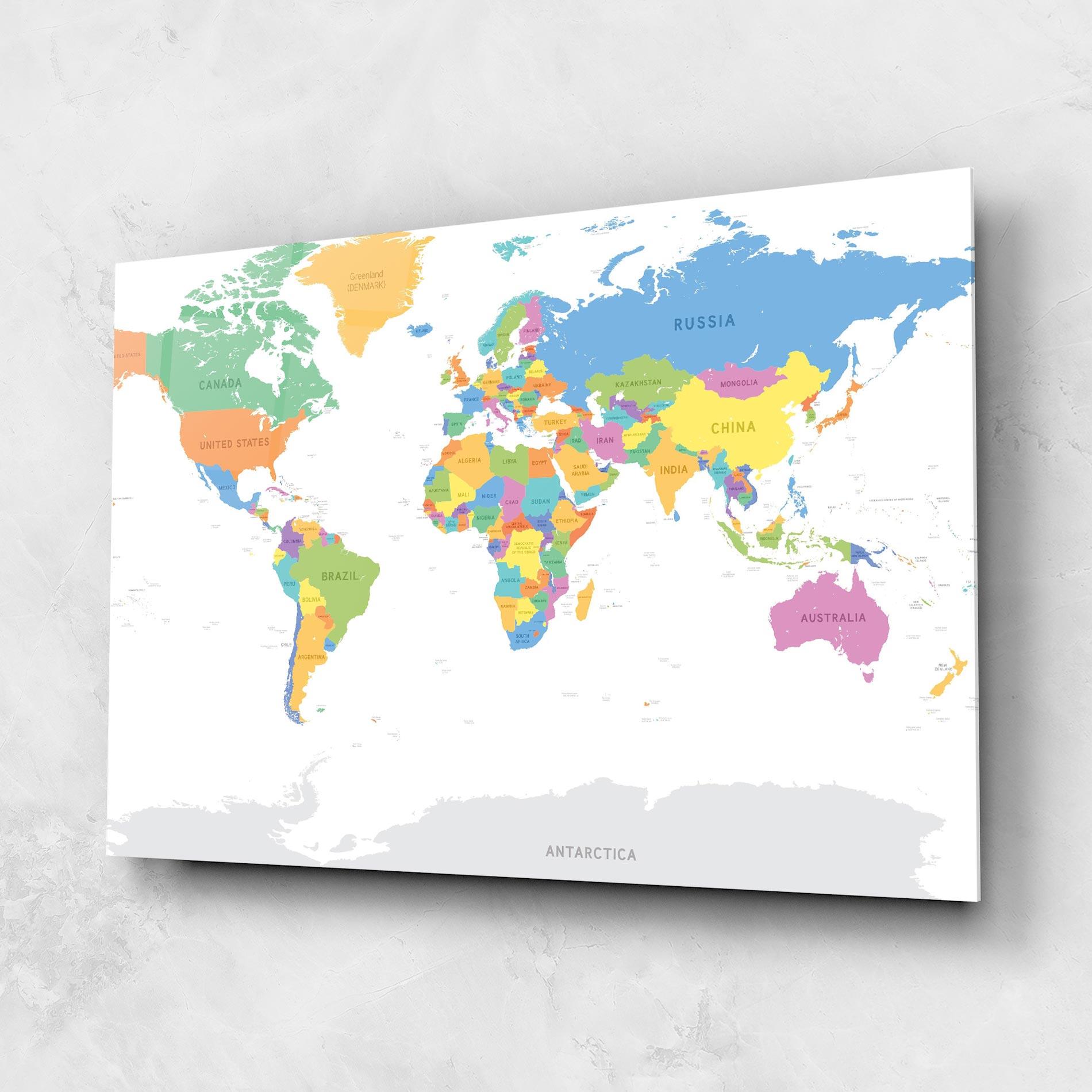 Стъклена картина World Map mockup 1