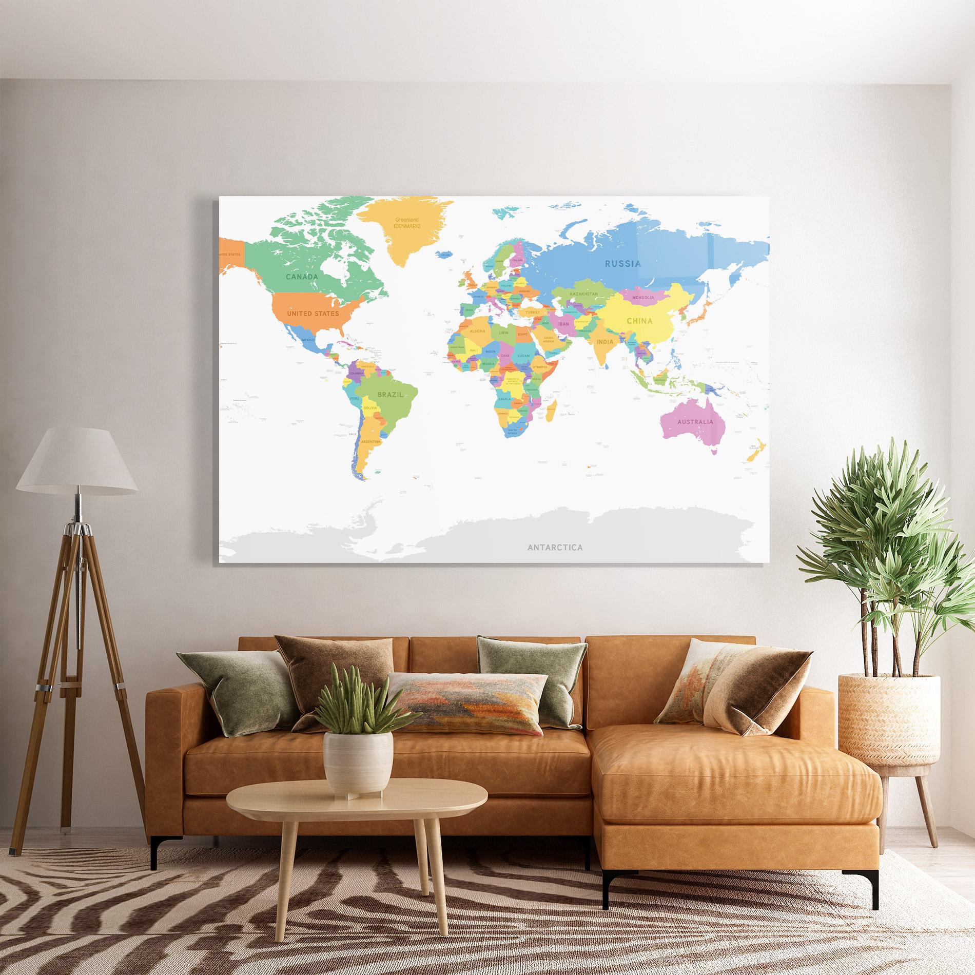 Стъклена картина World Map mockup 7
