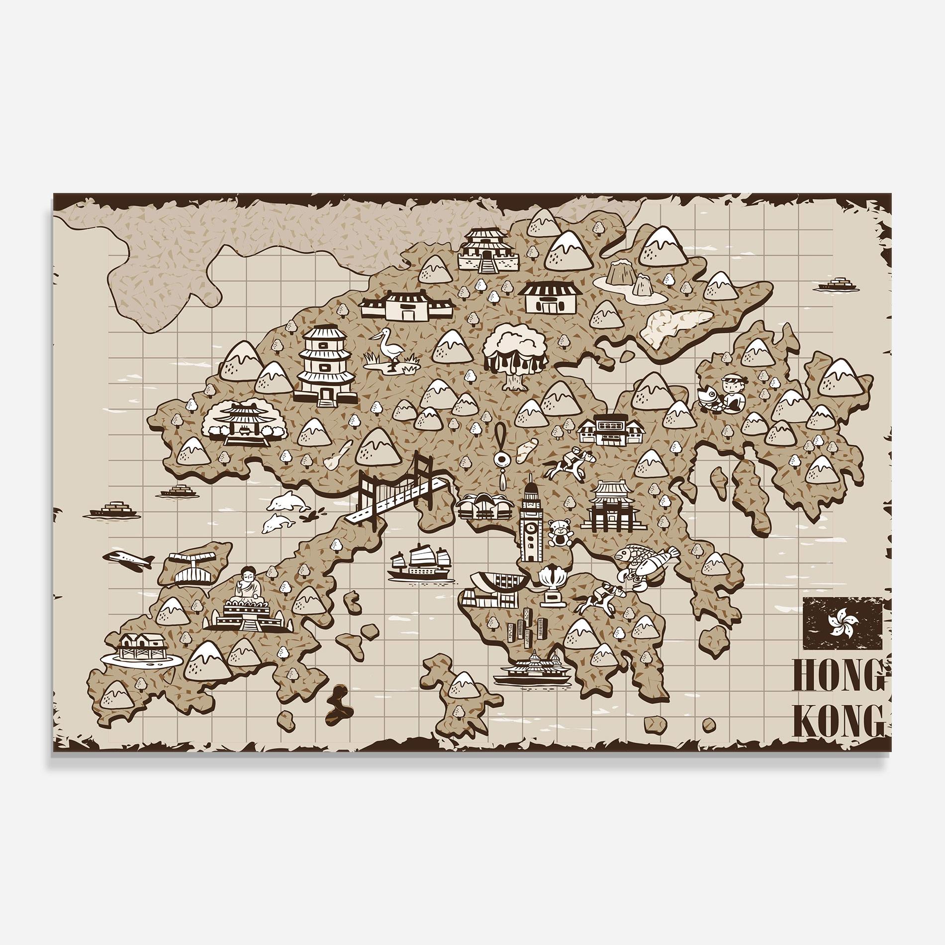 Стъклена картина Hong Kong mockup 0