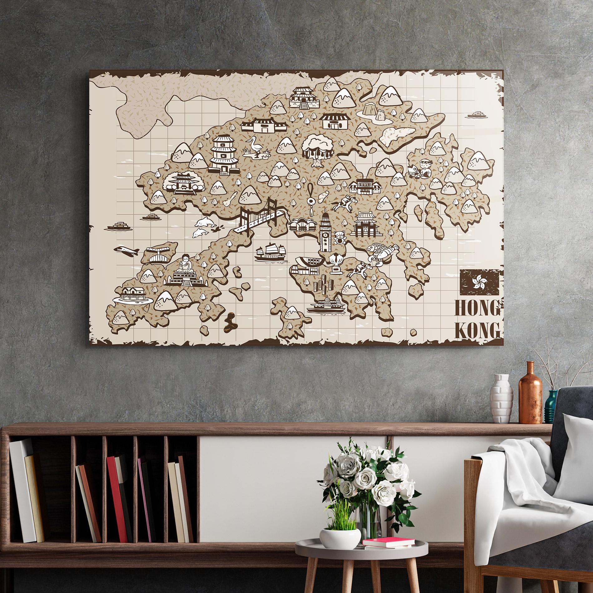 Стъклена картина Hong Kong mockup 2