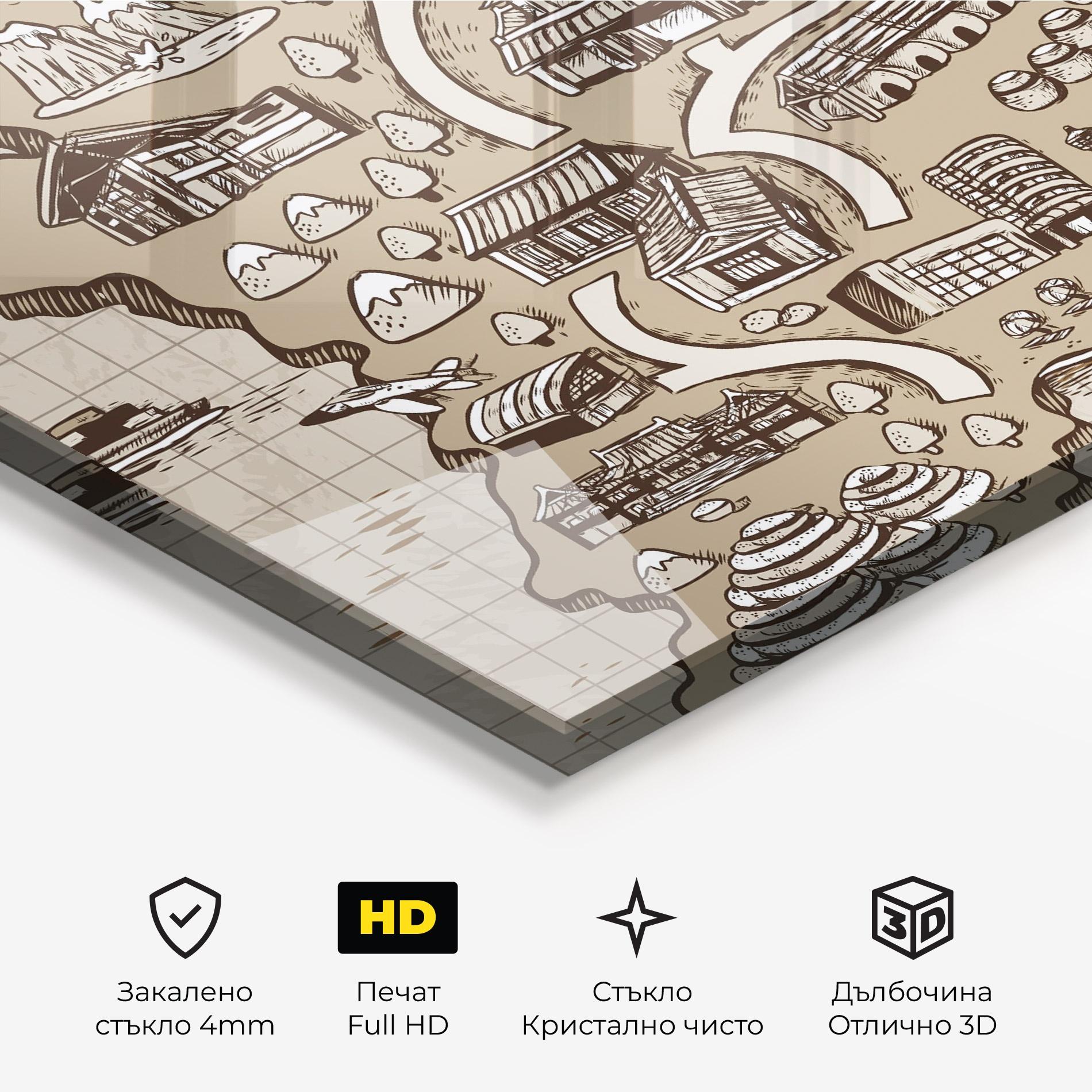 Стъклена картина Old Korea Map mockup 3