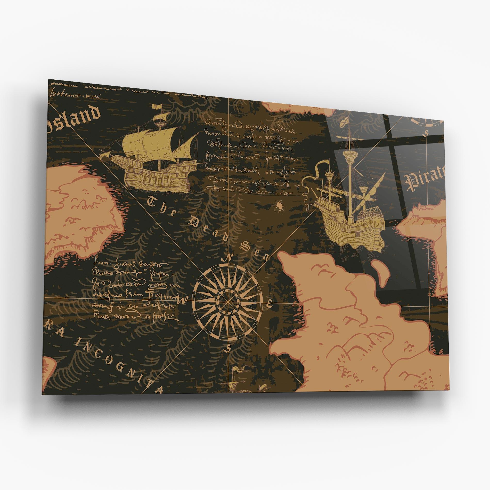 Стъклена картина Cool Old Map mockup 6