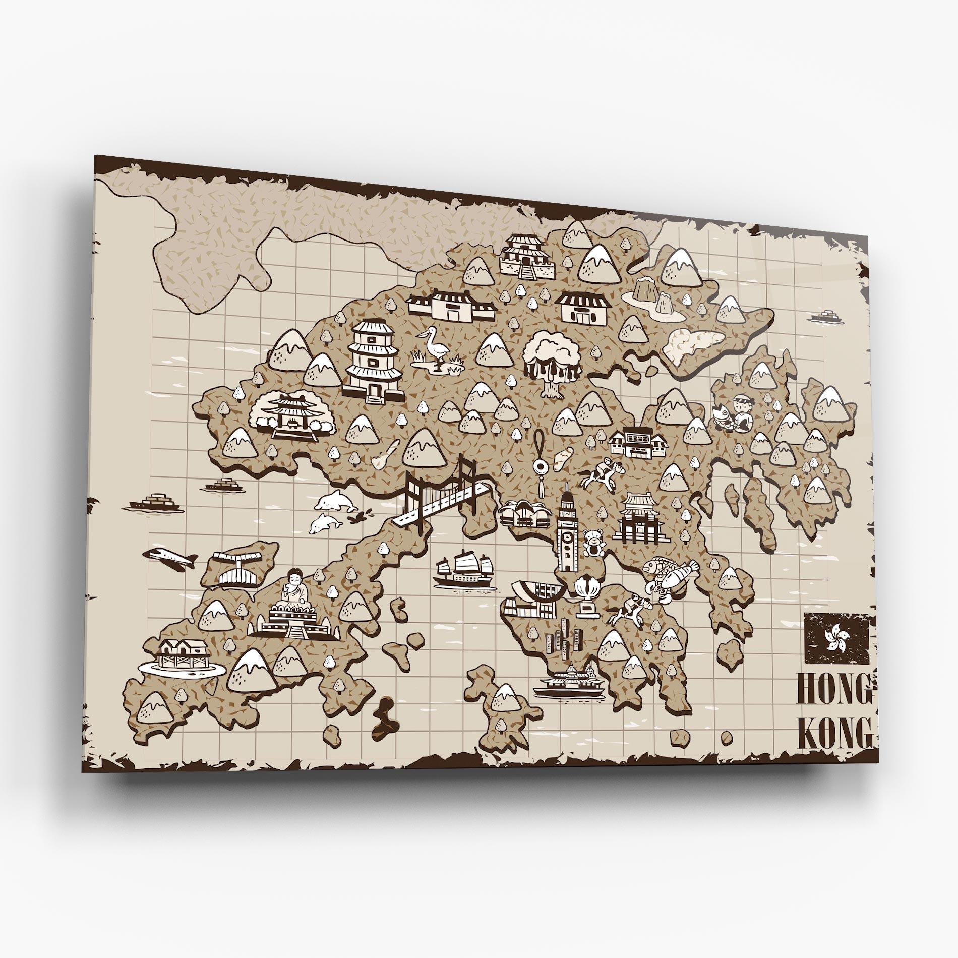 Стъклена картина Hong Kong mockup 6