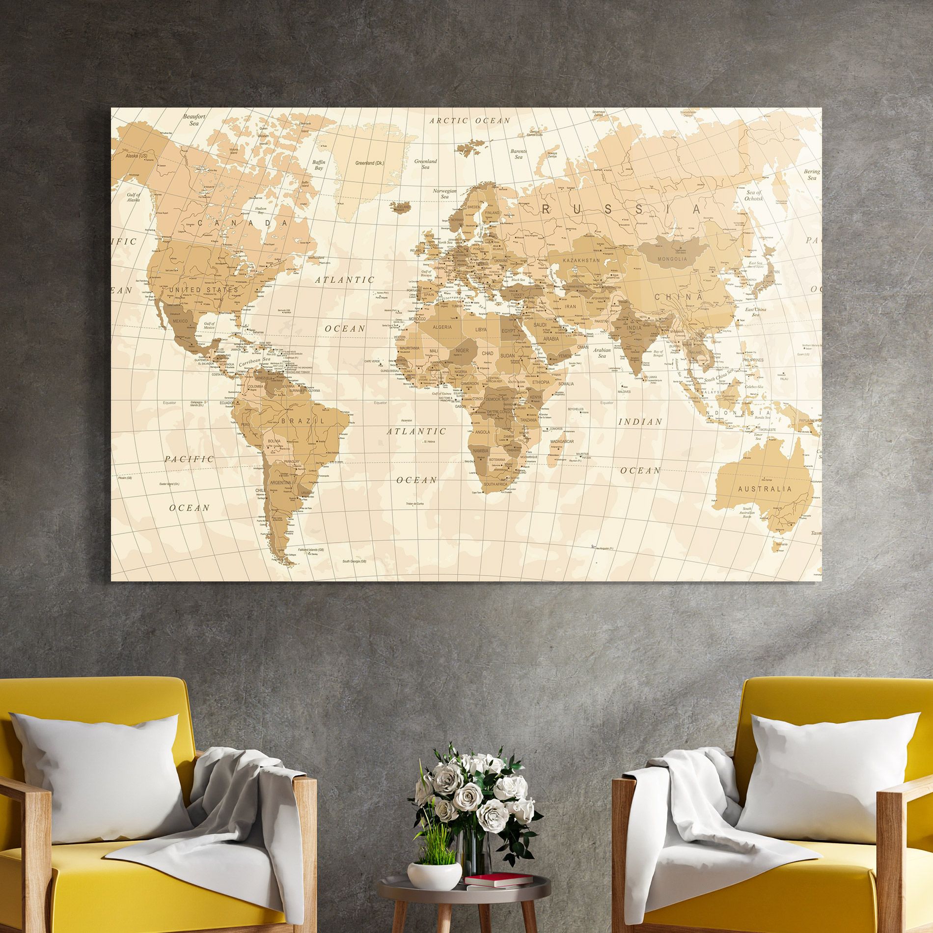 Cream Color Map mockup 4