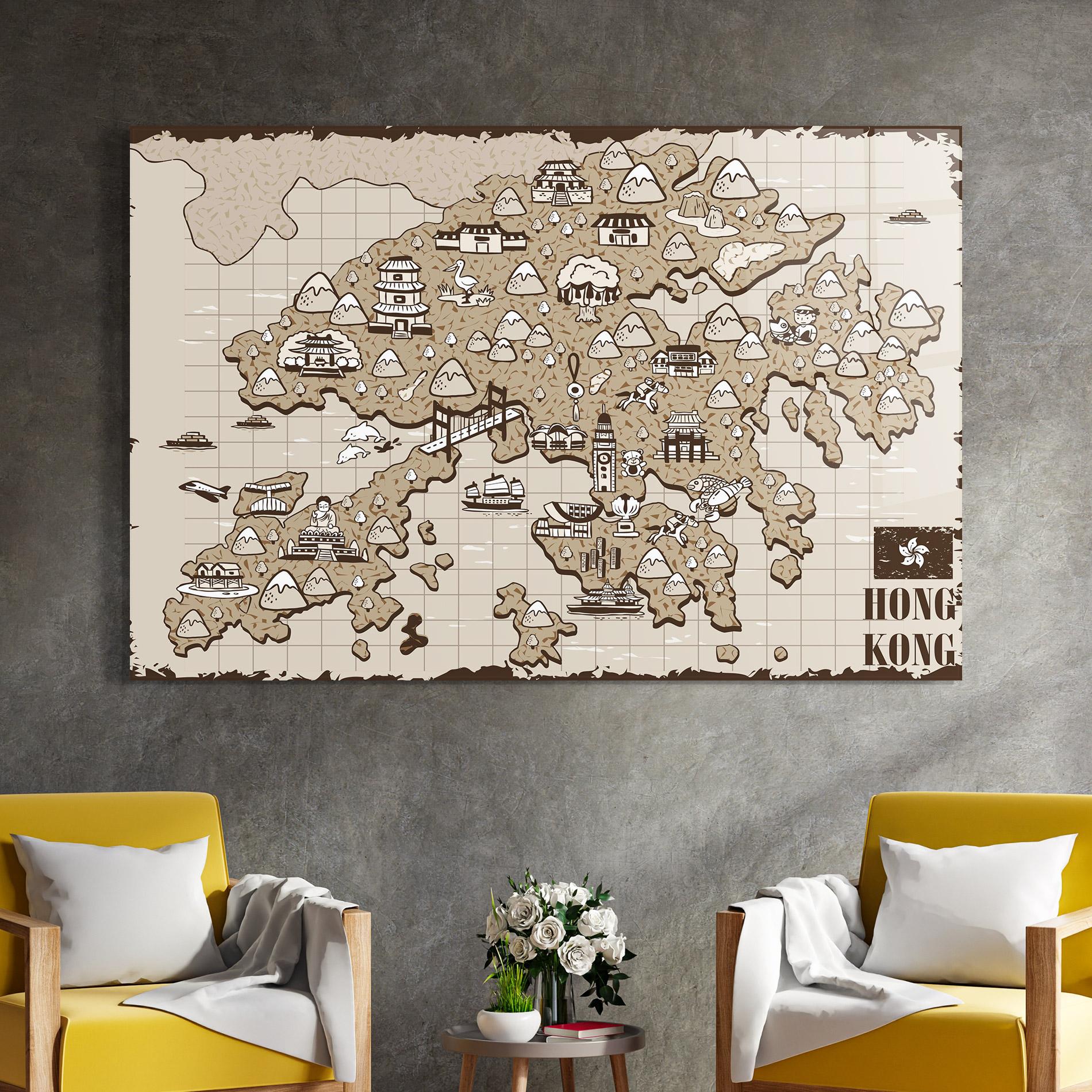 Стъклена картина Hong Kong mockup 4