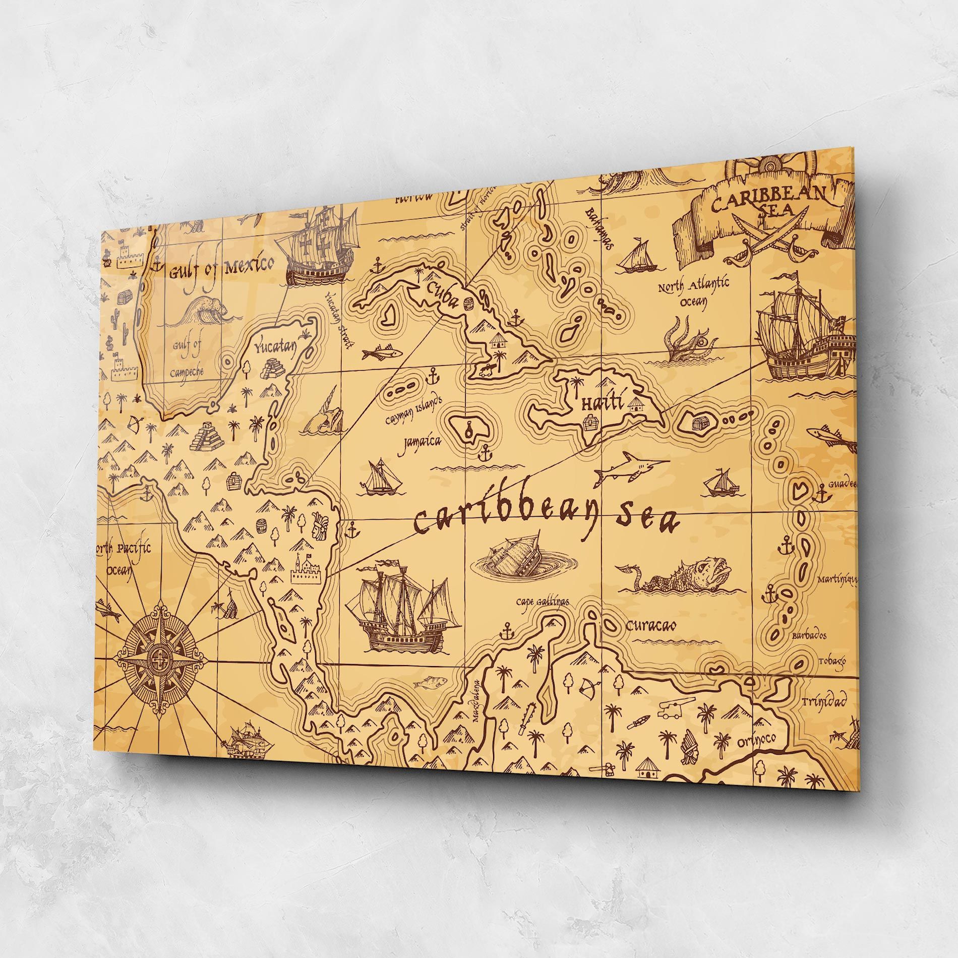 Caribbean Sea Map mockup 1