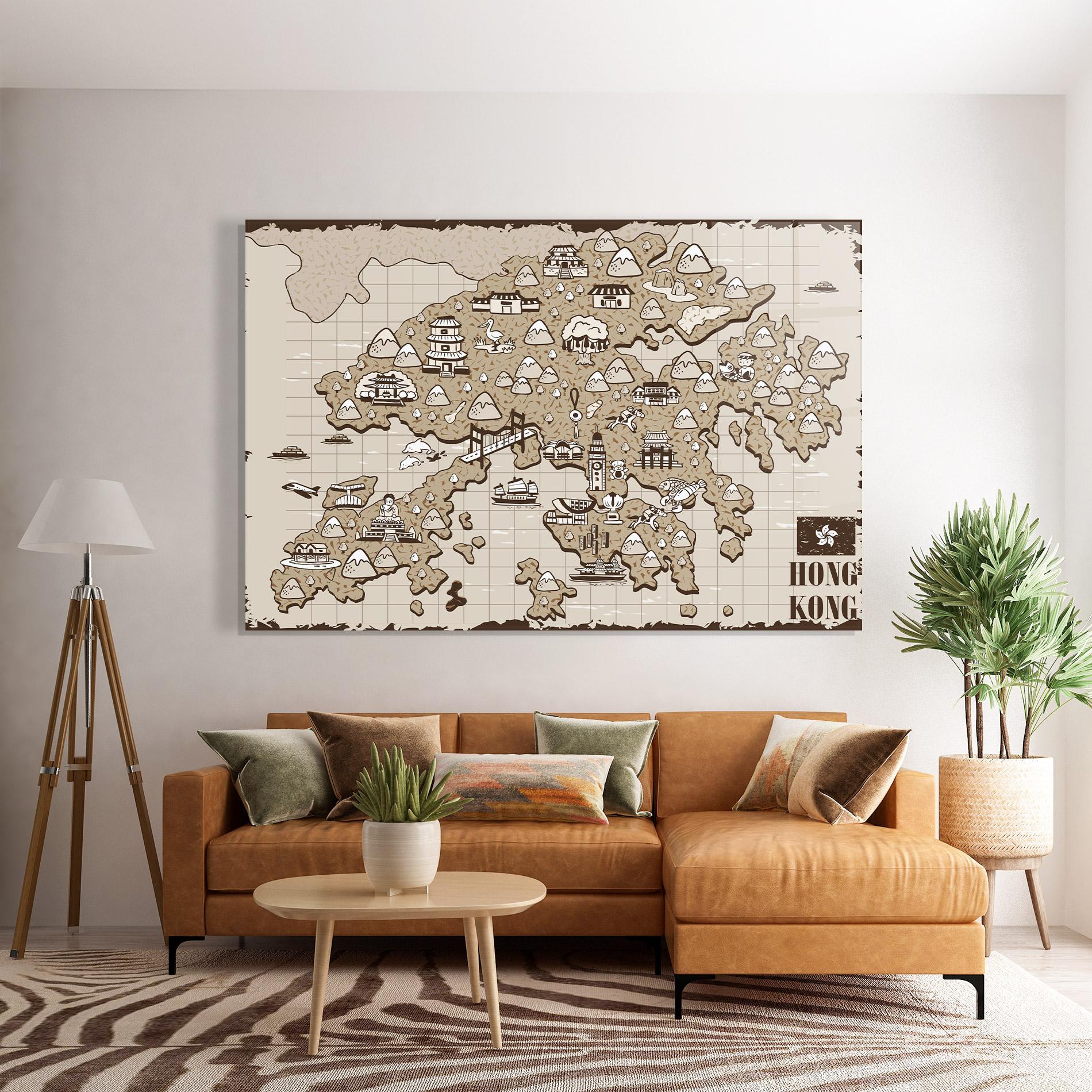 Стъклена картина Hong Kong mockup 7