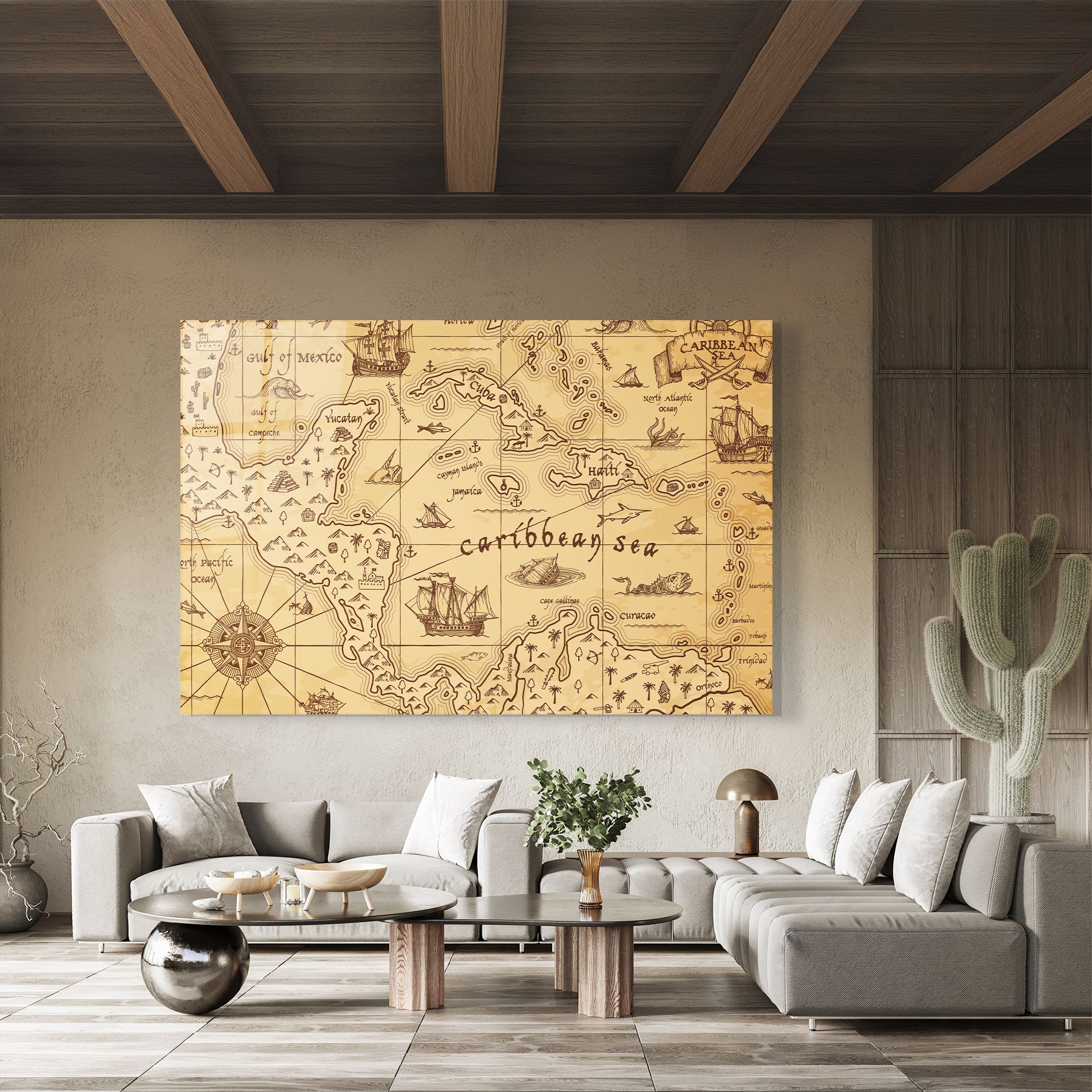 Caribbean Sea Map mockup 8